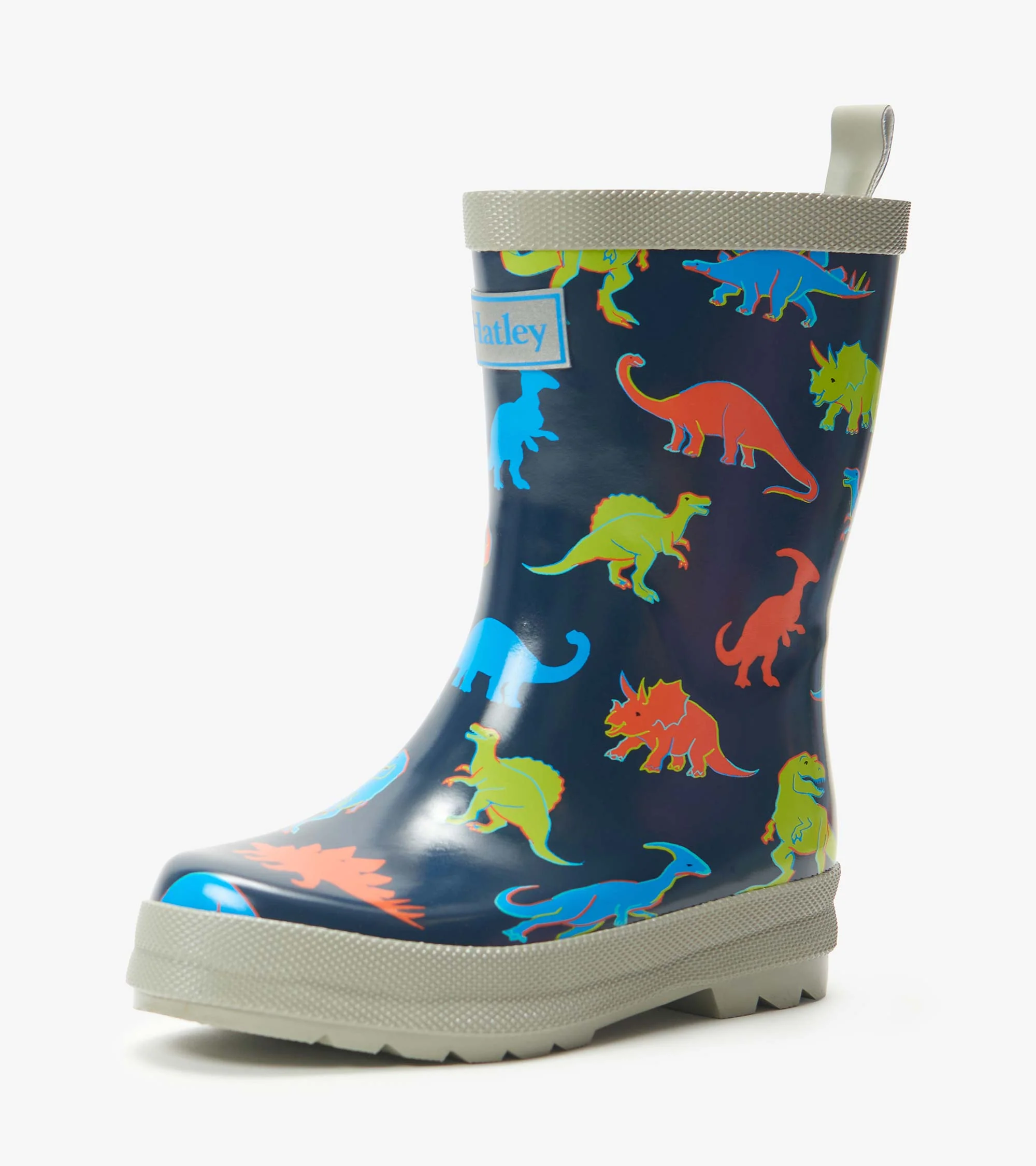 Boys Neon Dinos Shiny Rain Boots - Image 5