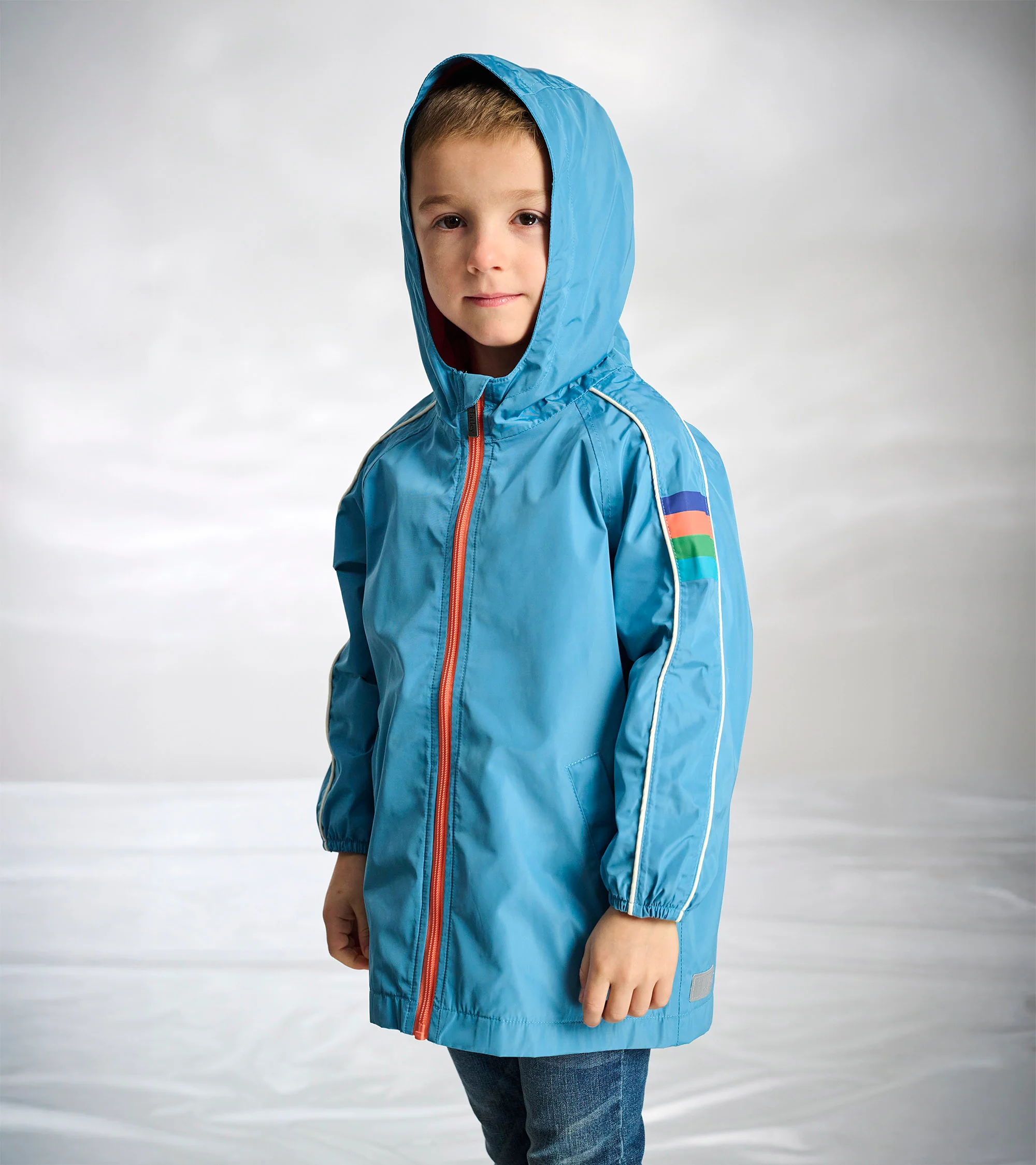 Boys Niagara Blue Jersey Lined-Rain Jacket - Image 3