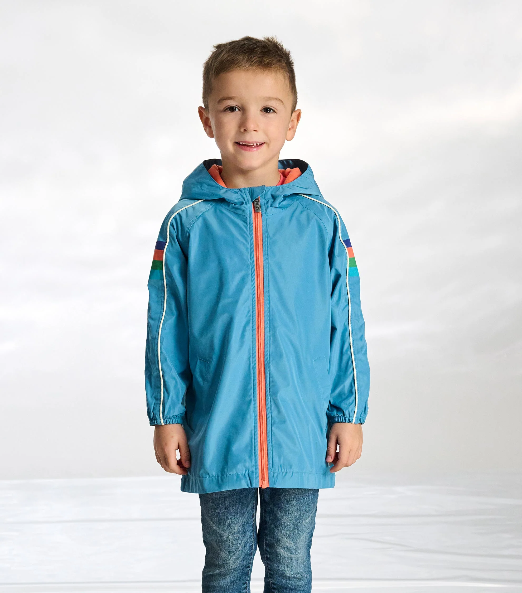 Boys Niagara Blue Jersey Lined-Rain Jacket - Image 4