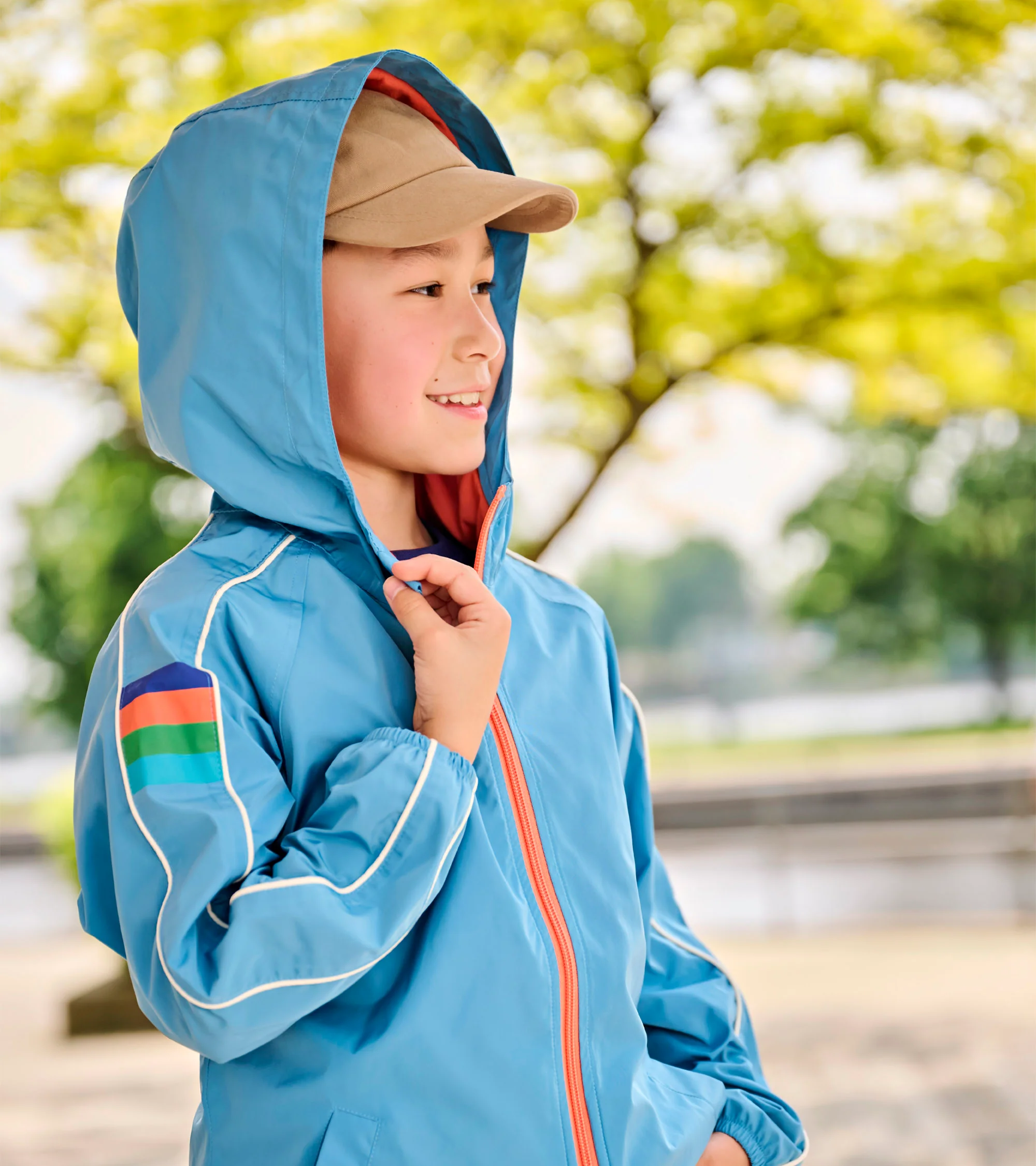 Boys Niagara Blue Jersey Lined-Rain Jacket - Image 6