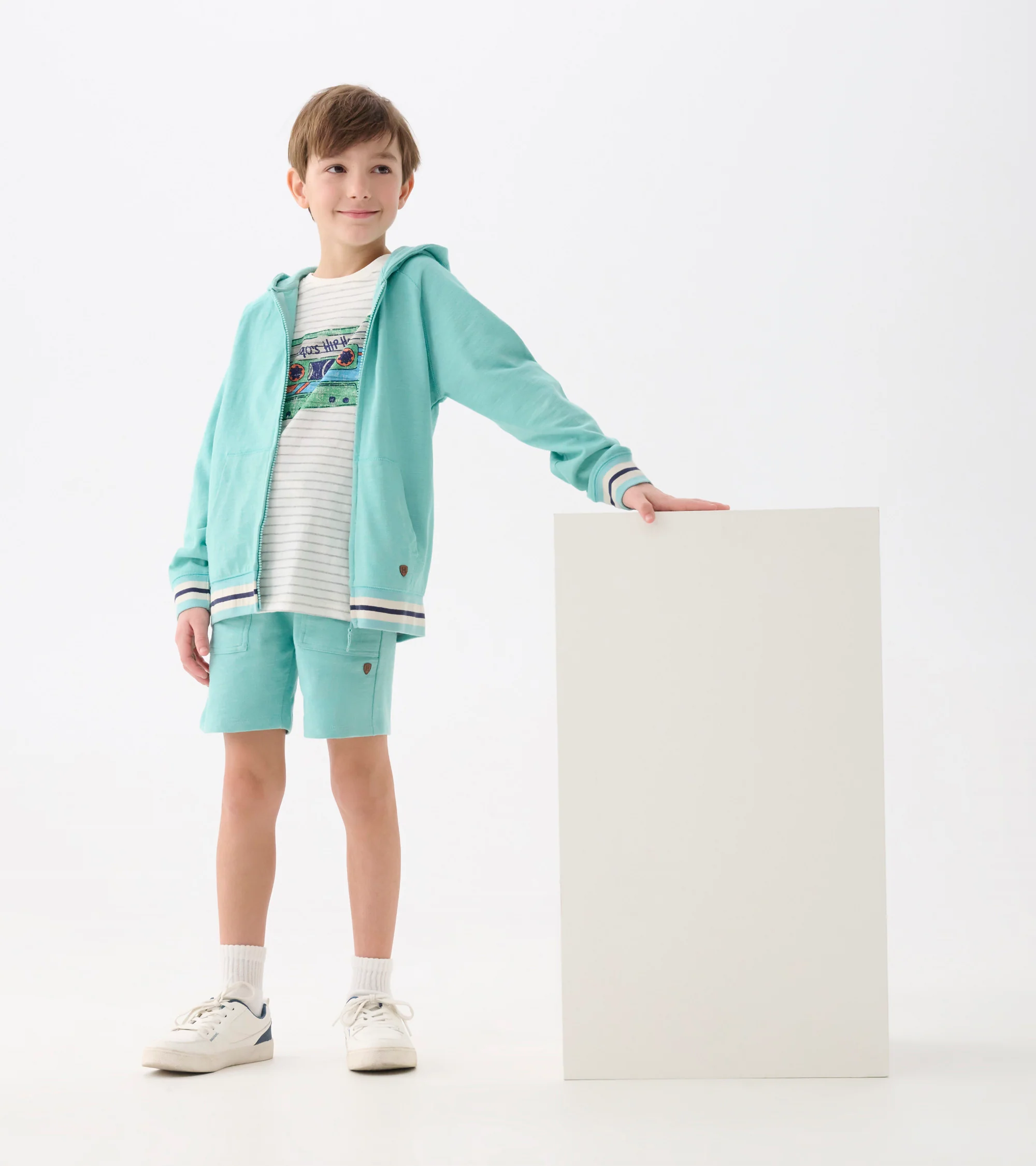 Boys Nile Blue Zip-Up Hoodie - Image 5