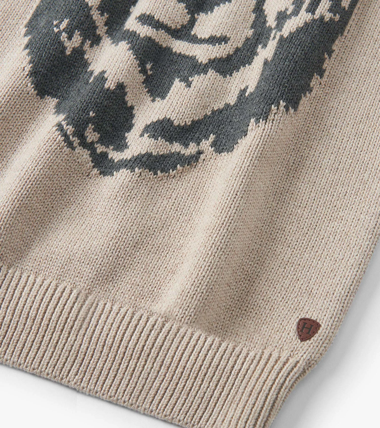 Boys Oatmeal Bear Crew Neck Sweater - Image 4