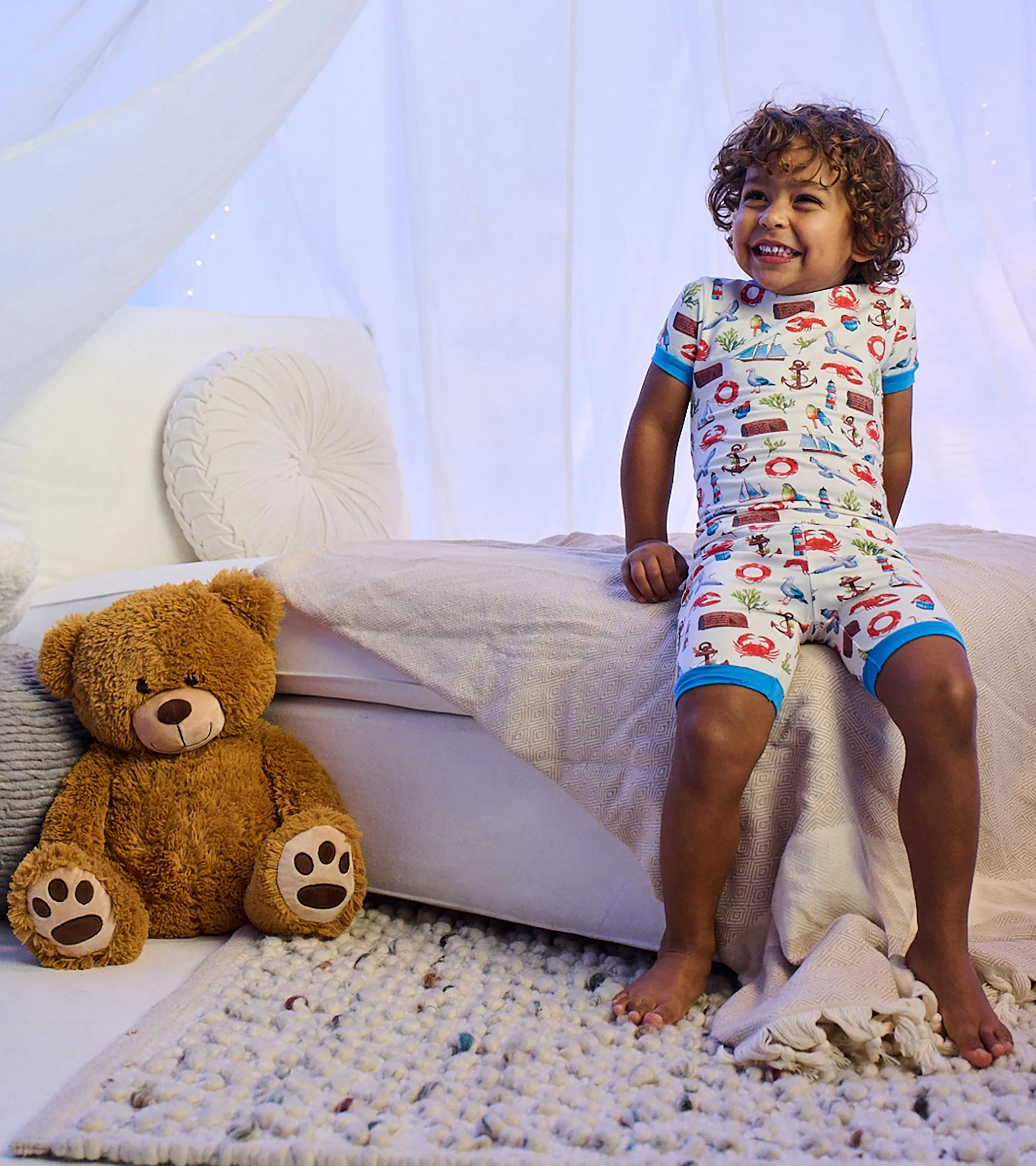 Boys Painted Seascape Bamboo Short Pajama Set - Image 3