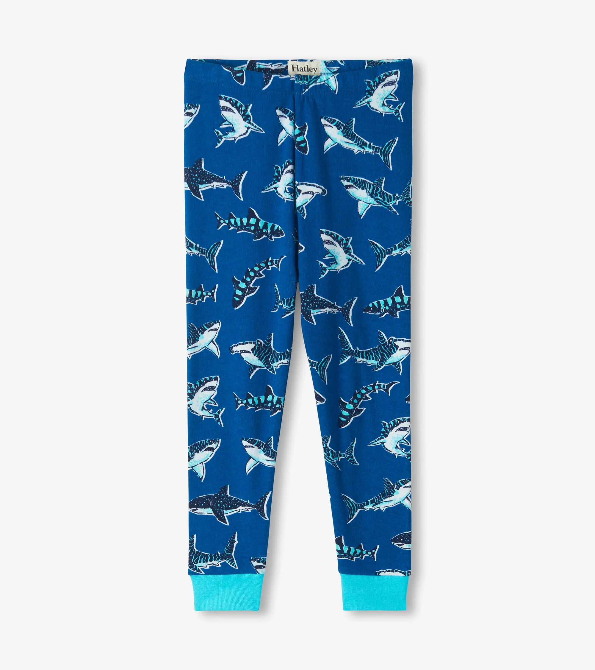 Boys Patterned Sharks Cotton Pajama Set - Image 5