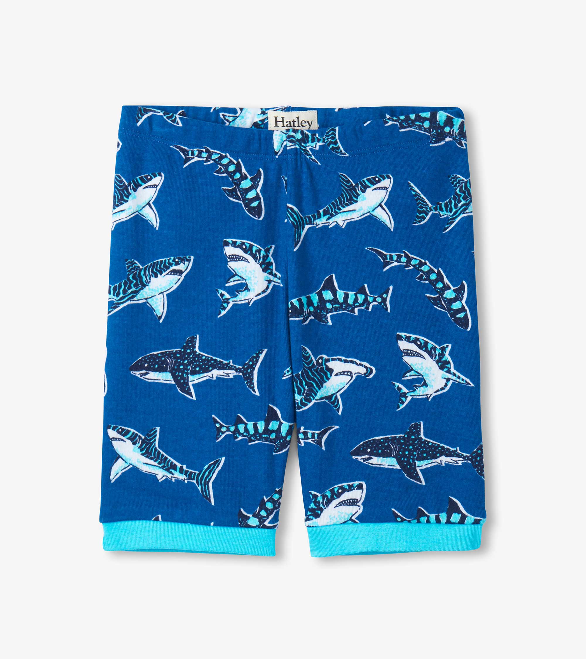 Boys Patterned Sharks Cotton Short Pajama Set - Image 3