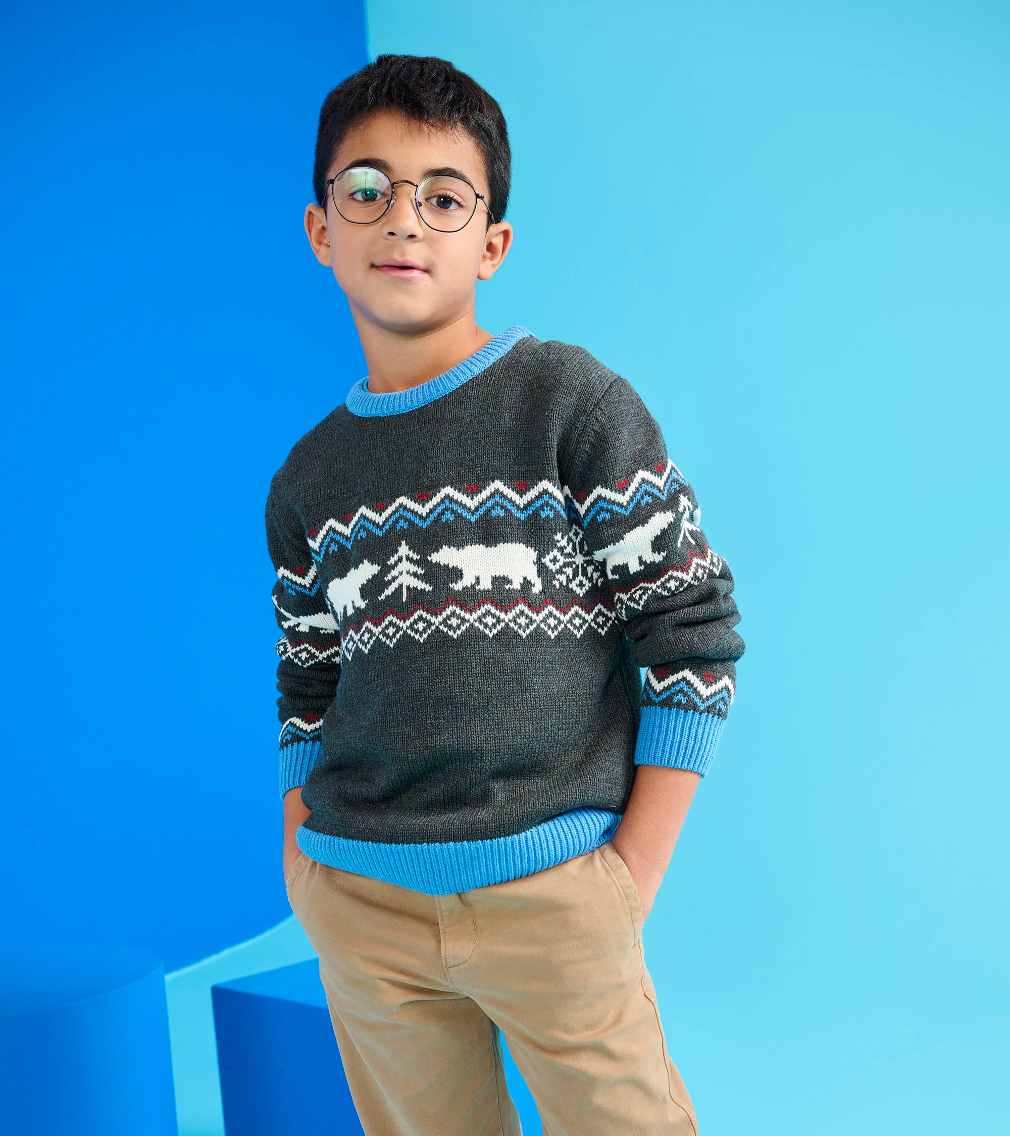 Boys Polar Winter Crew Neck Sweater - Image 2