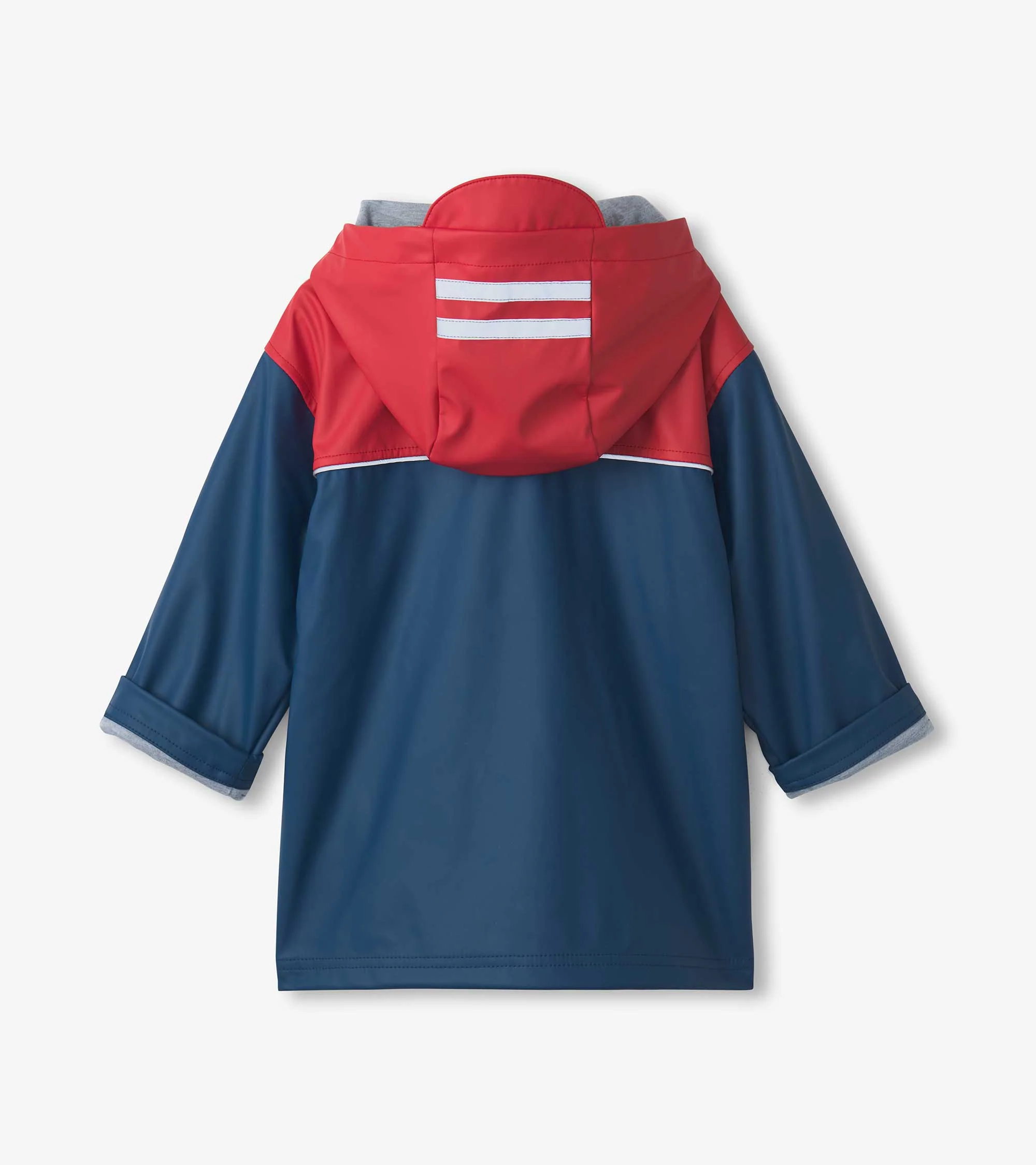Boys Red & Navy Zip-Up Rain Jacket - Image 3
