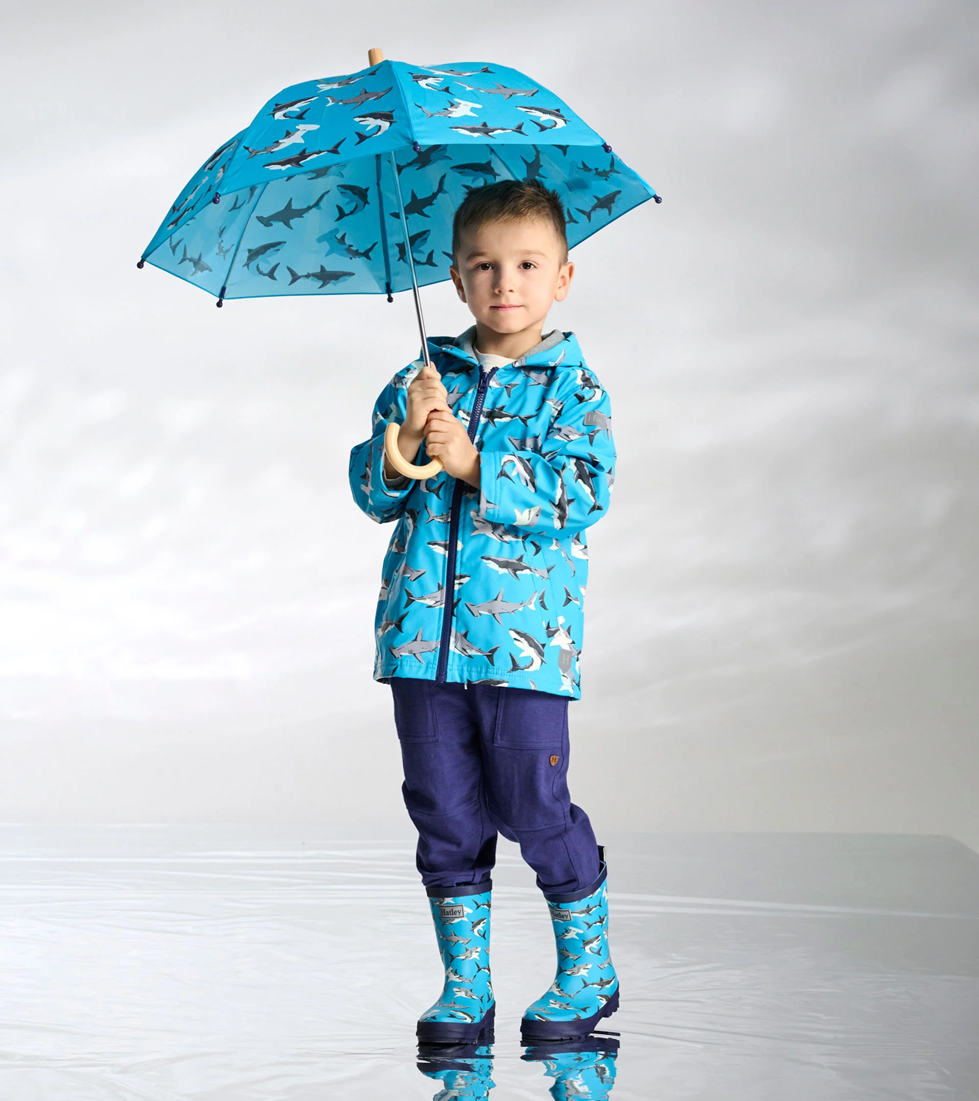 Boys Shark Party Matte Rain Boots - Image 4