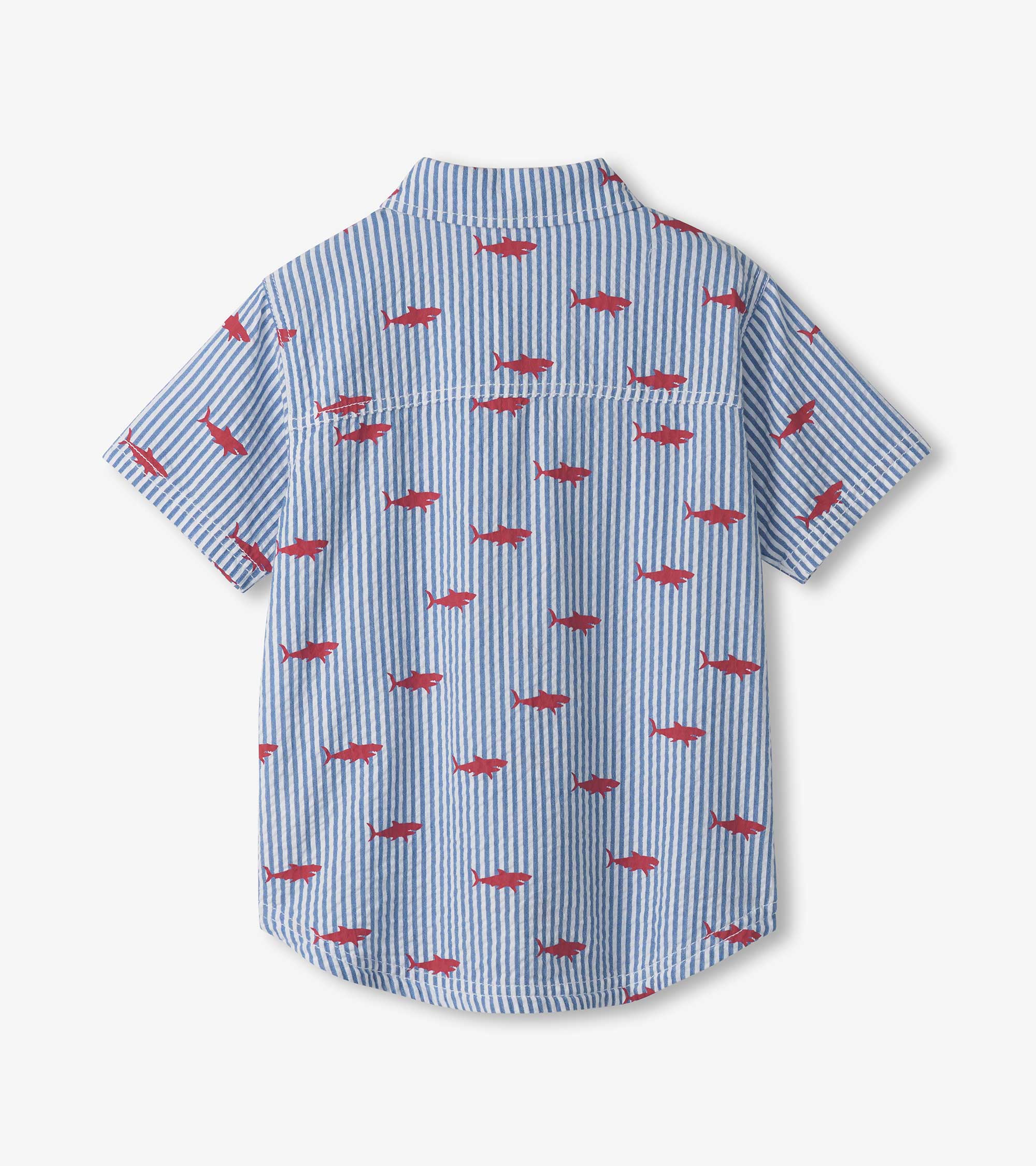 Boys Shark Silhouette Button Down Shirt - Image 5
