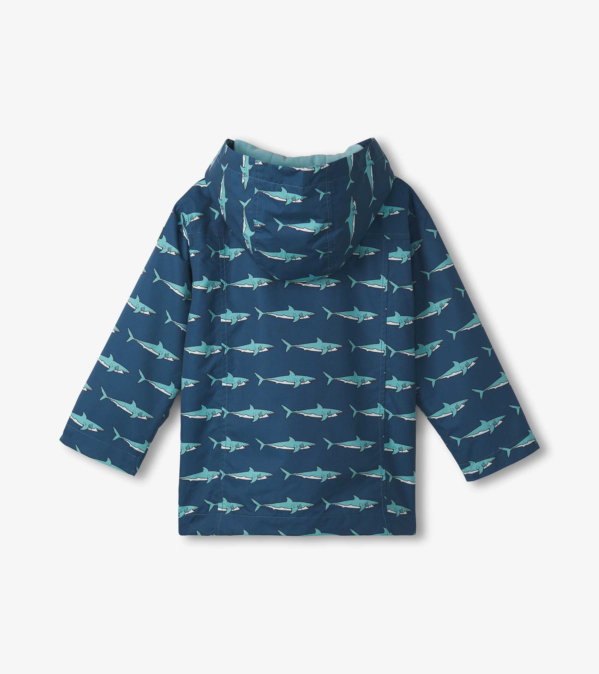 Boys Shark Tank Zip-Up Lightweight Rain Jacket - Image 3