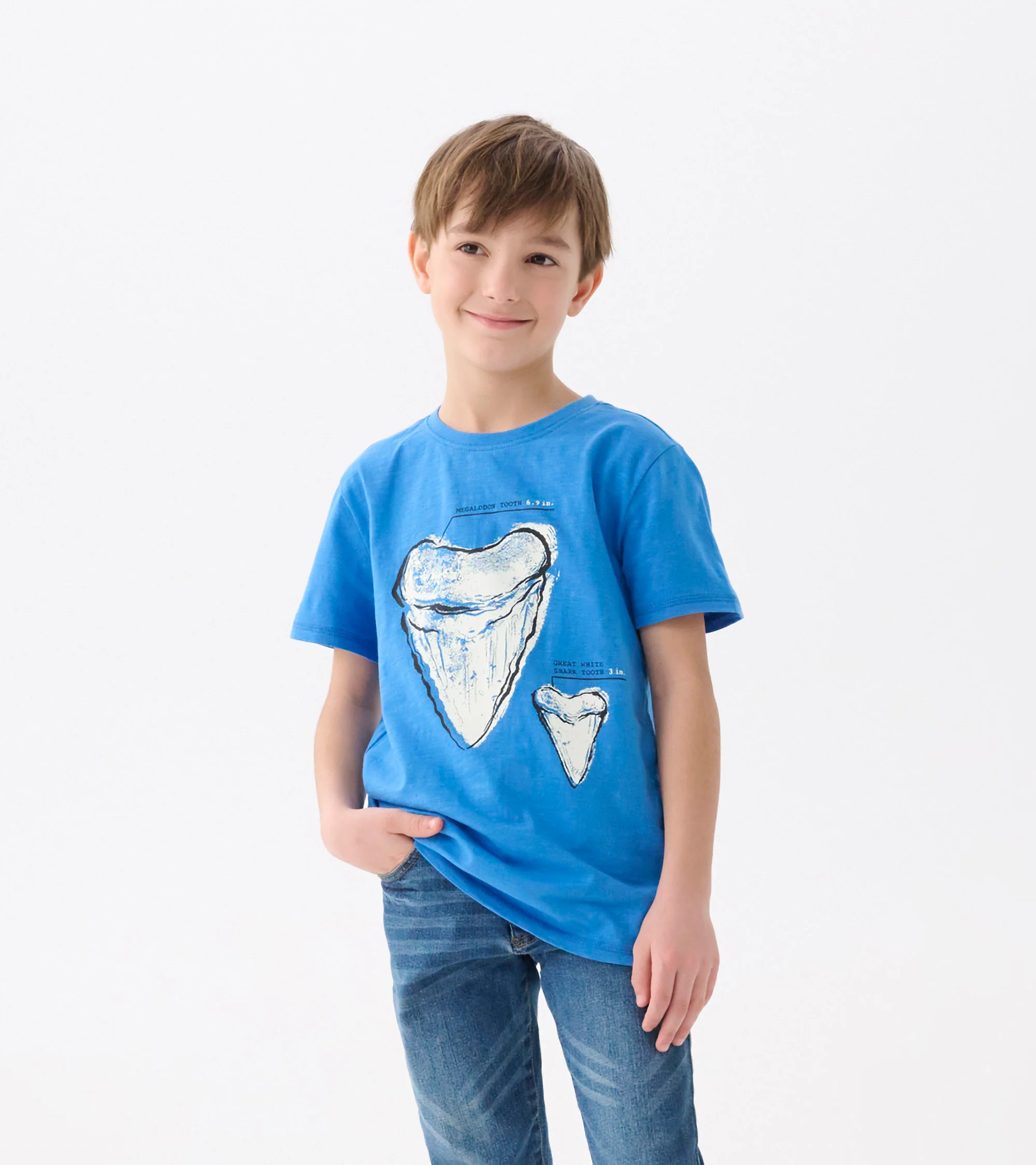 Boys Shark Tooth Glow in the Dark Graphic Tee - Image 2