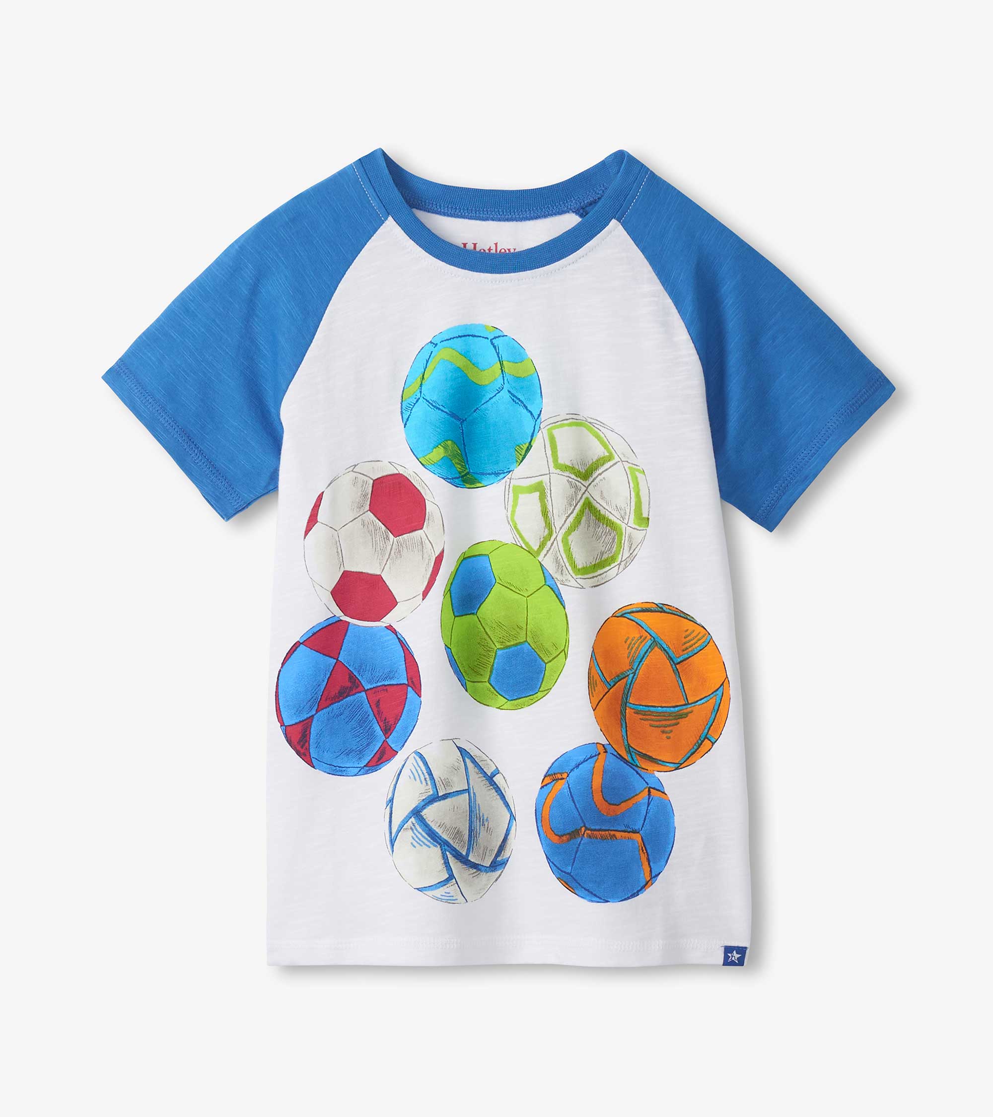 Boys Soccer Balls Raglan T-Shirt