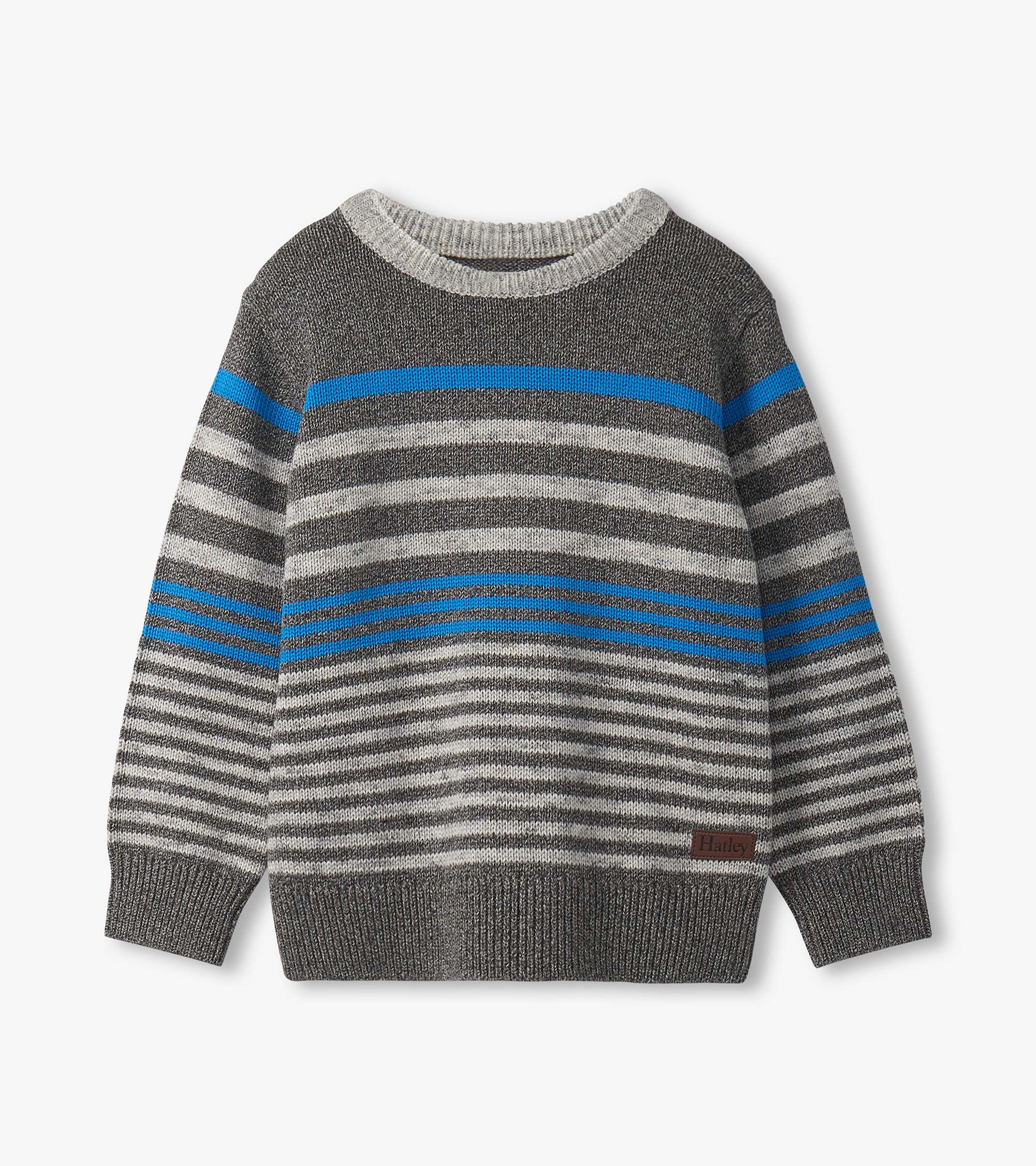 Boys Speckle Stripe Crew Neck Sweater