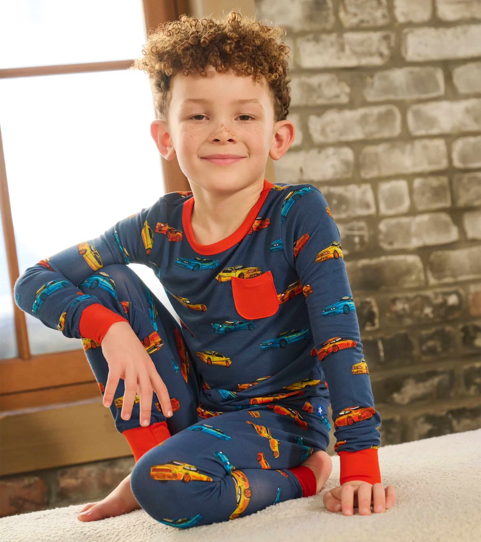 Boys Sport Cars Bamboo Pajama Set - Image 2
