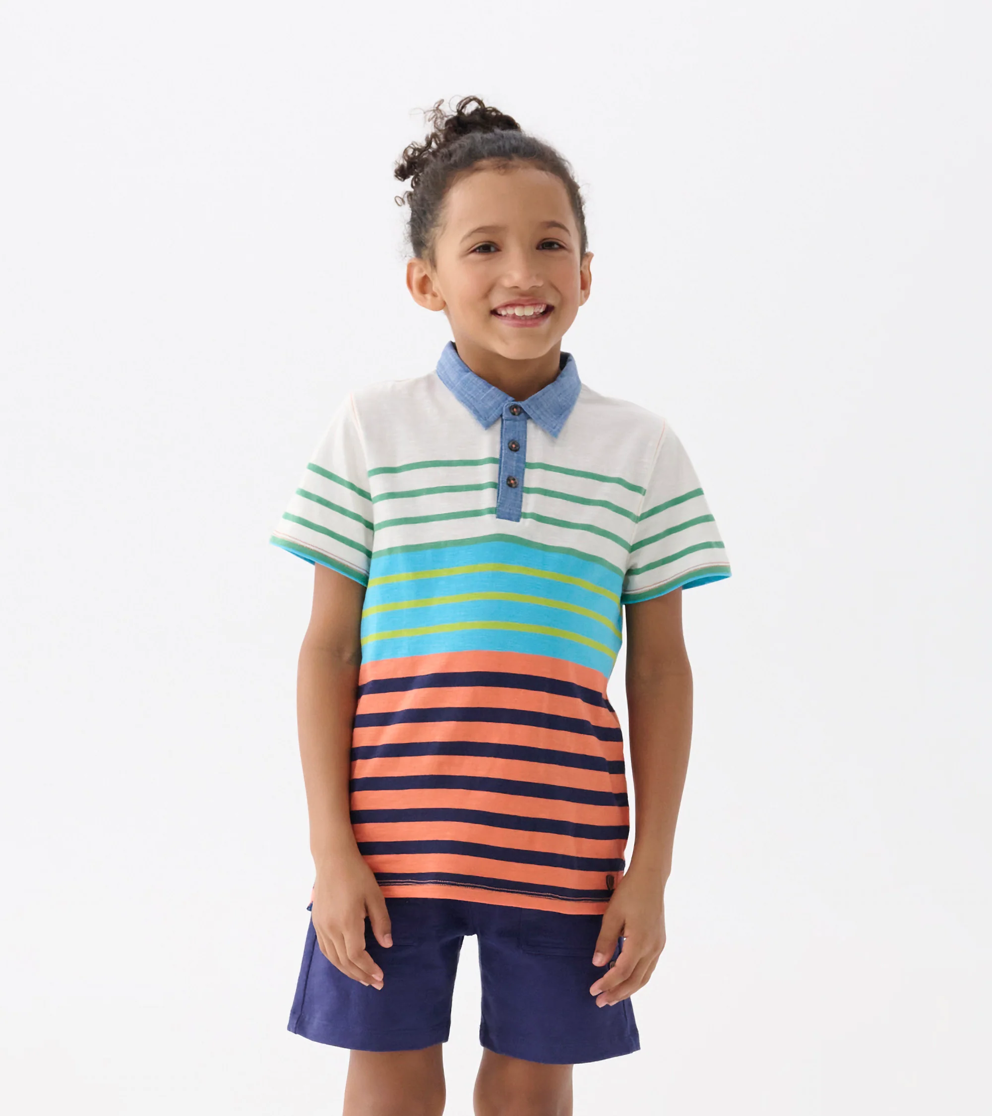 Boys Spring Stripes Polo Tee - Image 2