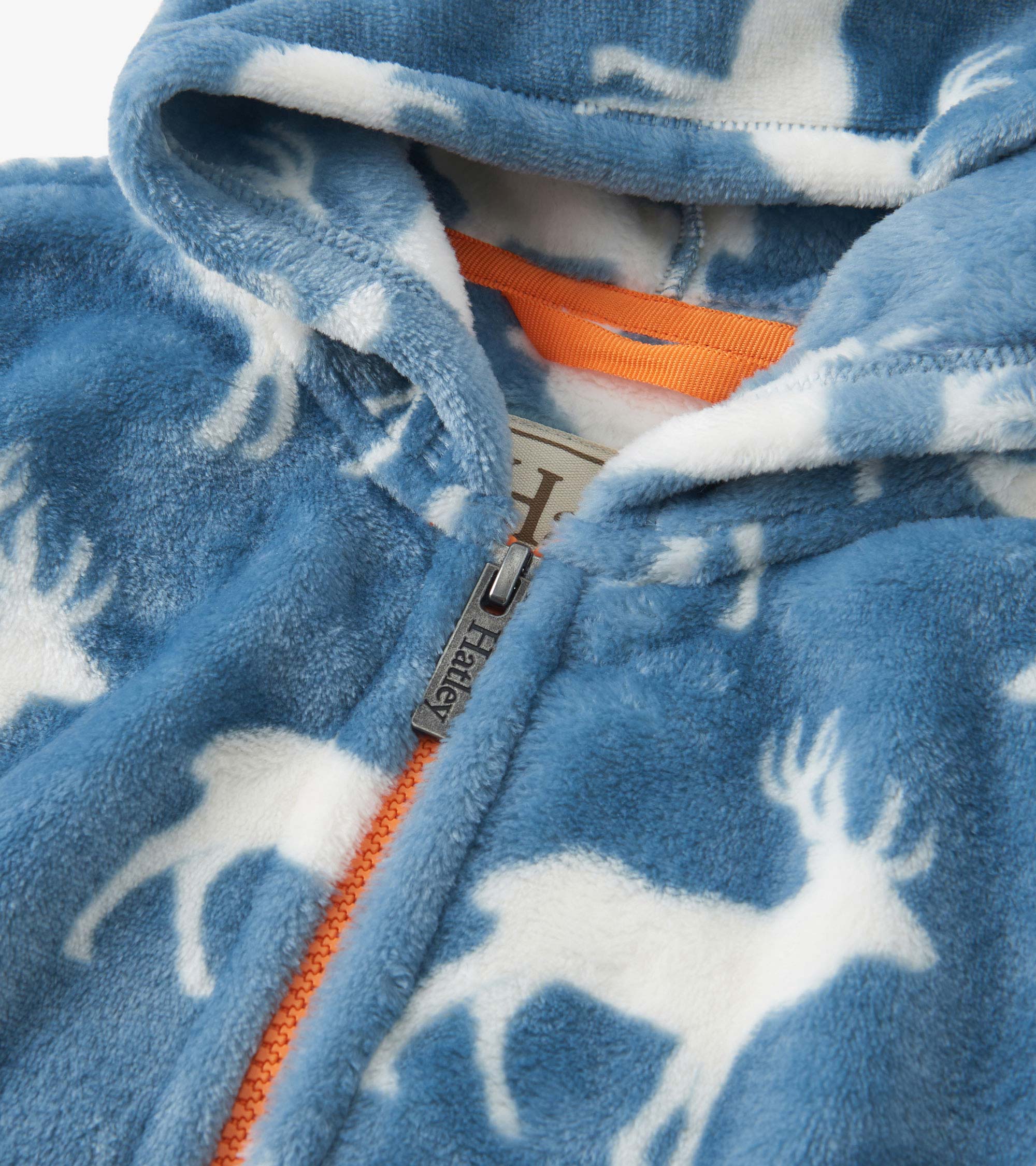 Boys Staggered Elks Fuzzy Fleece Zip-Up Hoodie - Image 3