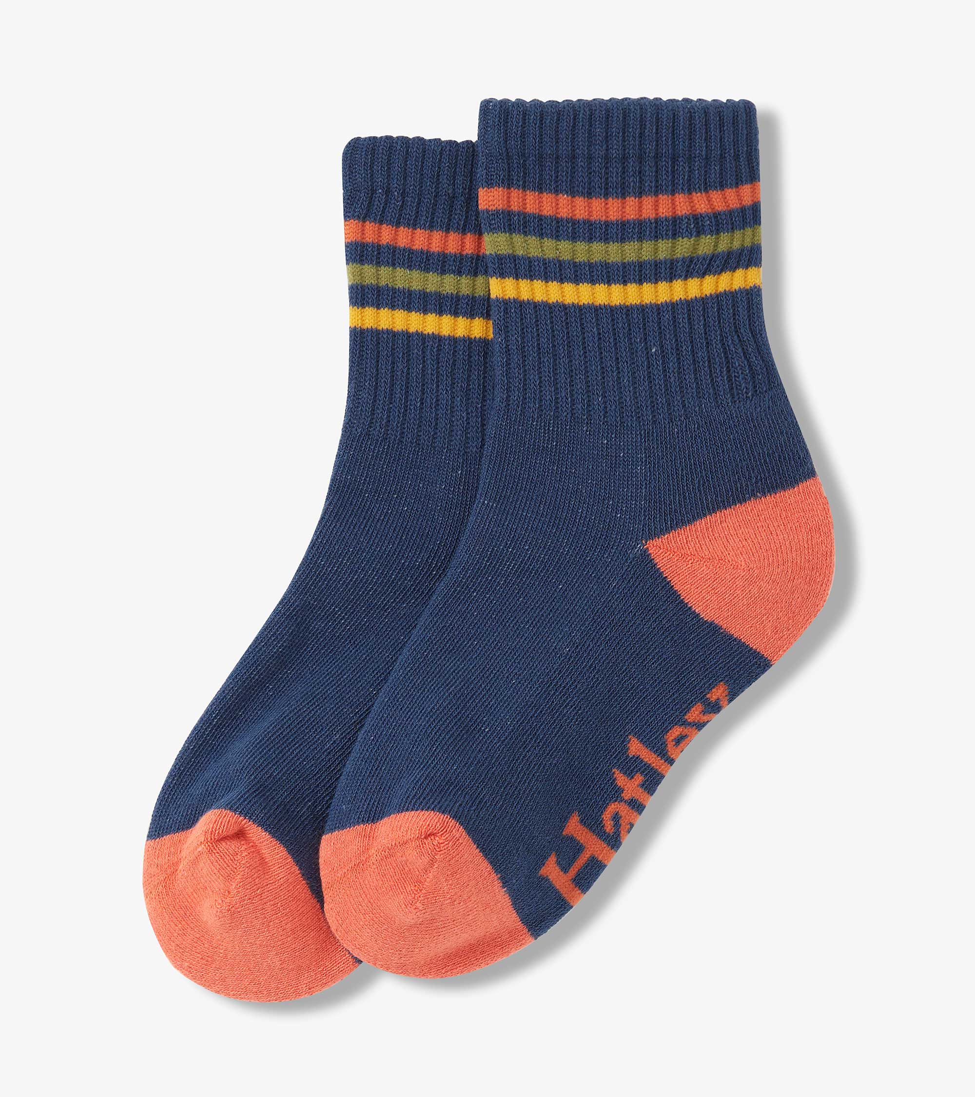 Boys Striped Blue Crew Socks