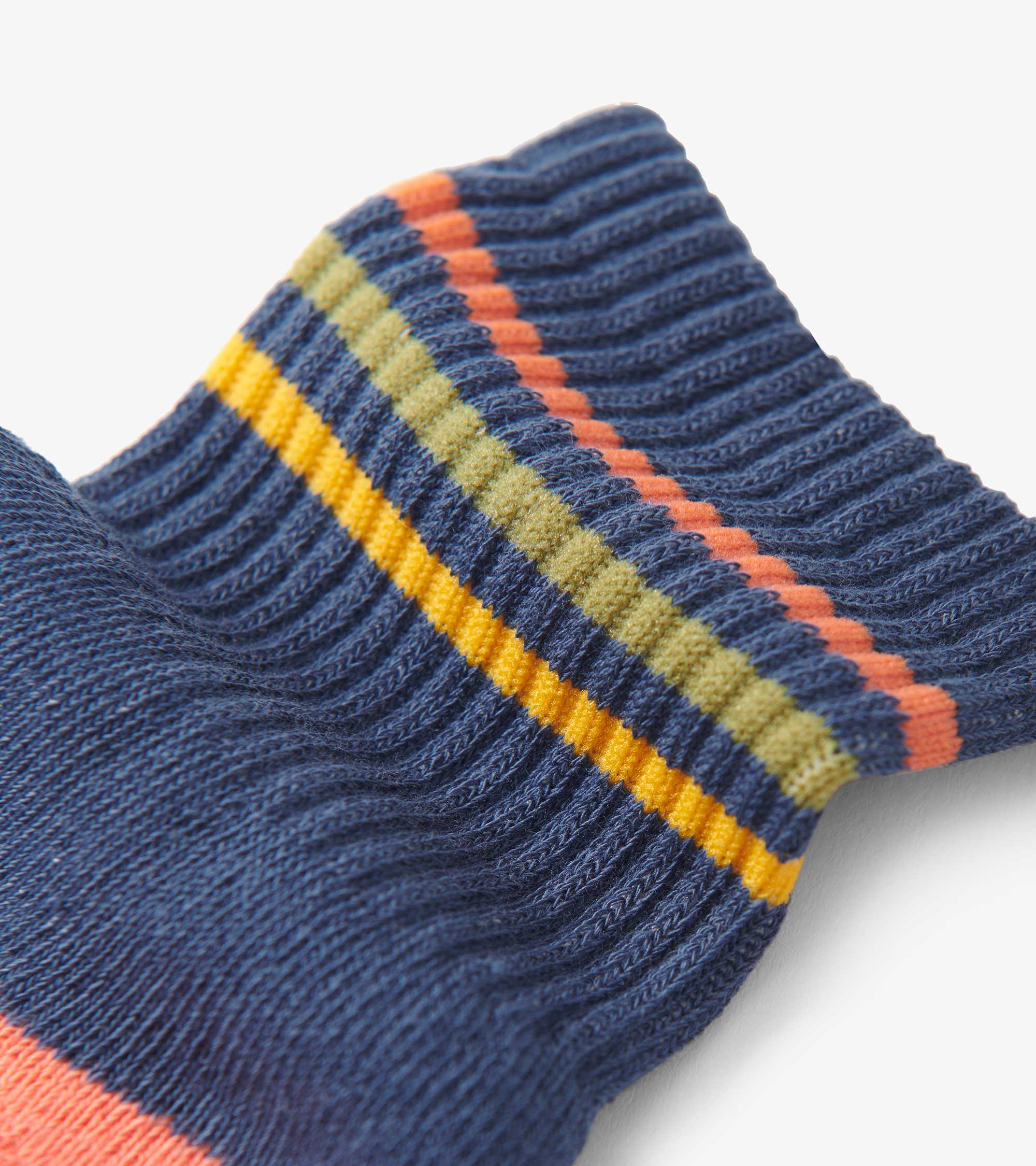 Boys Striped Blue Crew Socks - Image 2