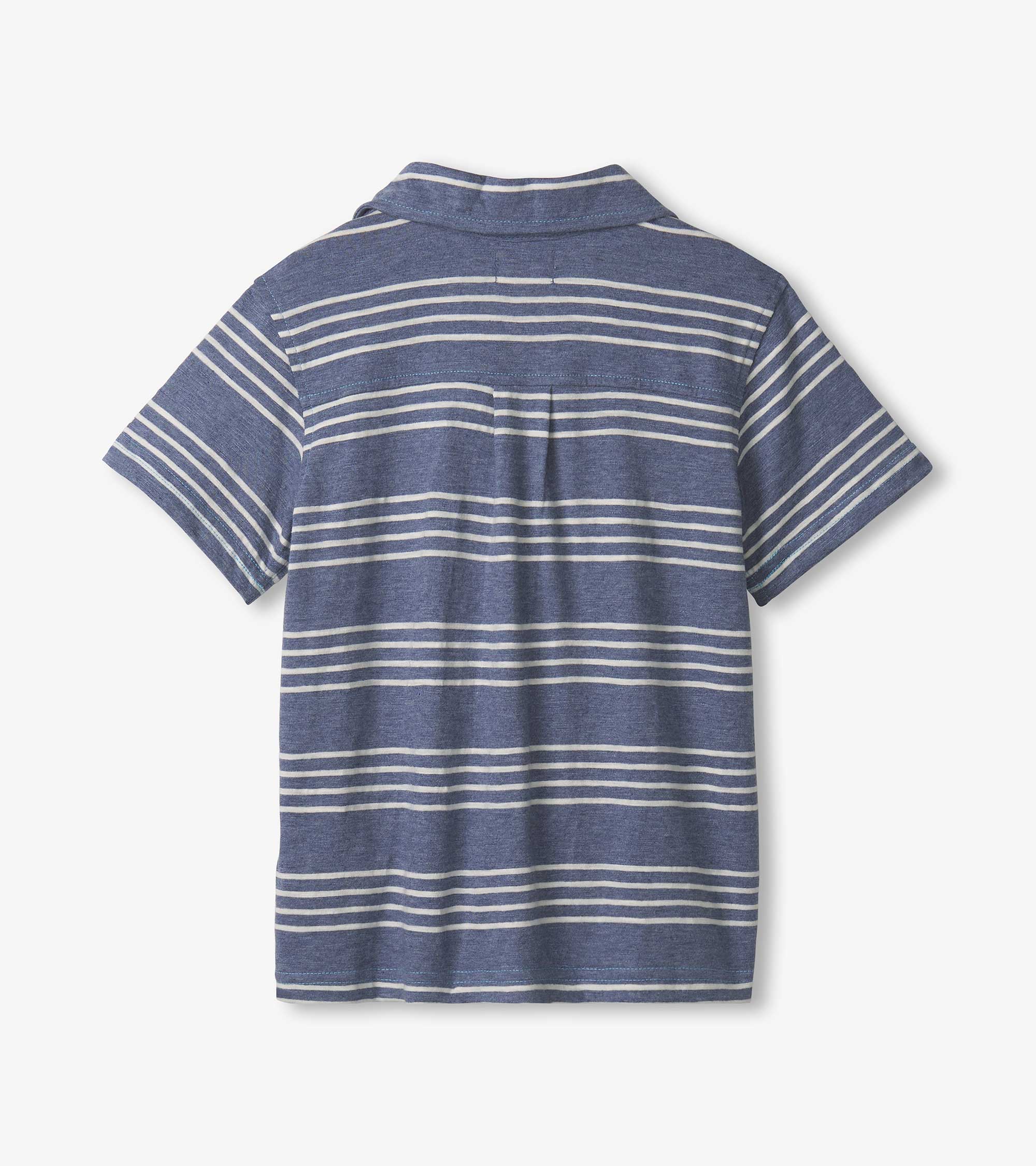Boys Striped Nautical Jersey Button Down - Image 5