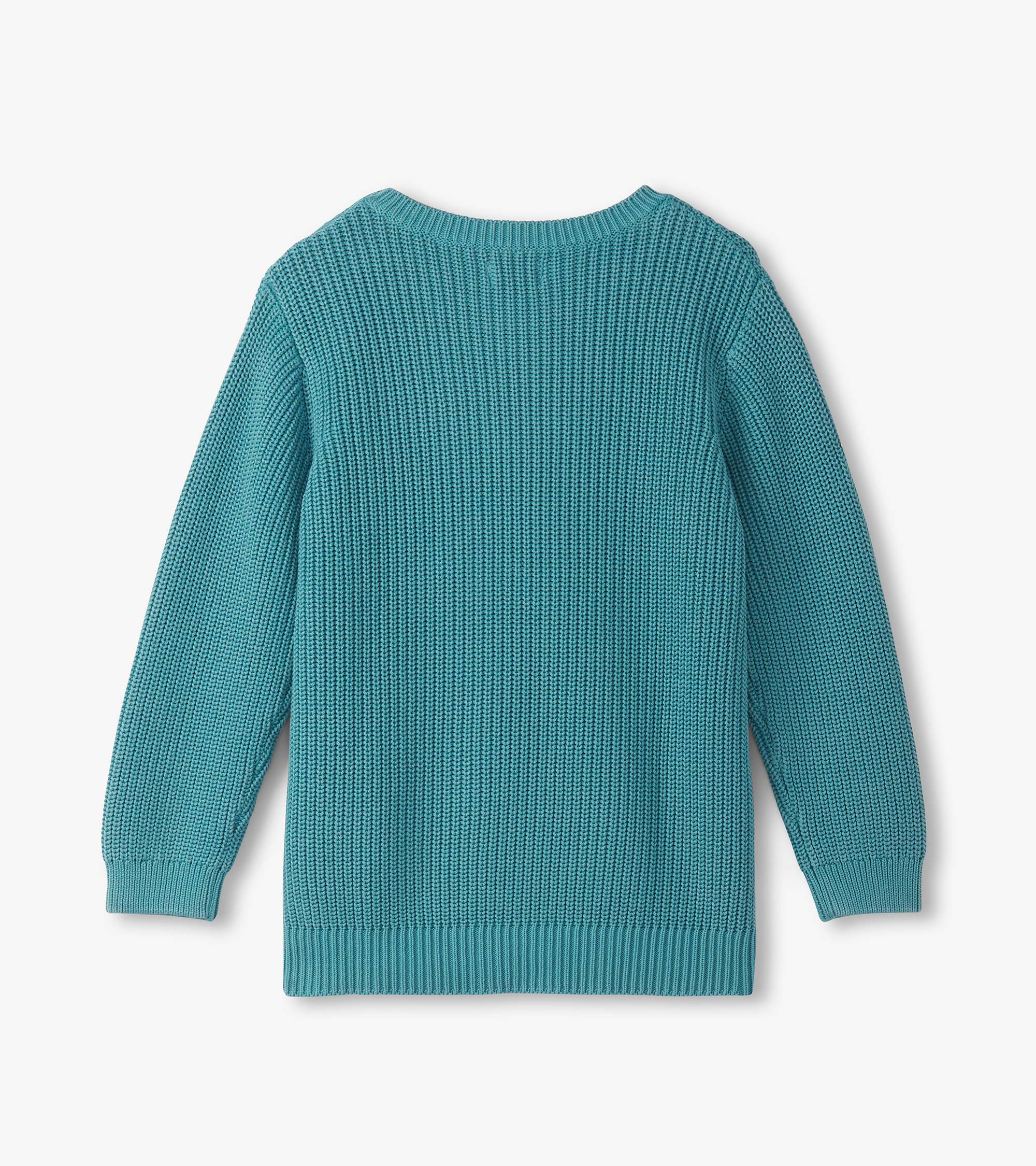 Boys Teal Button Neck Sweater - Image 4