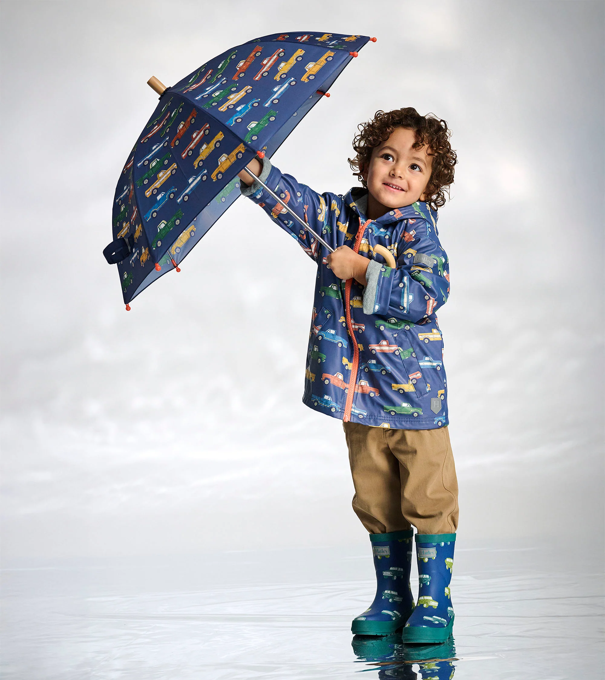 Boys Trucks Zip-Up Rain Jacket - Image 3