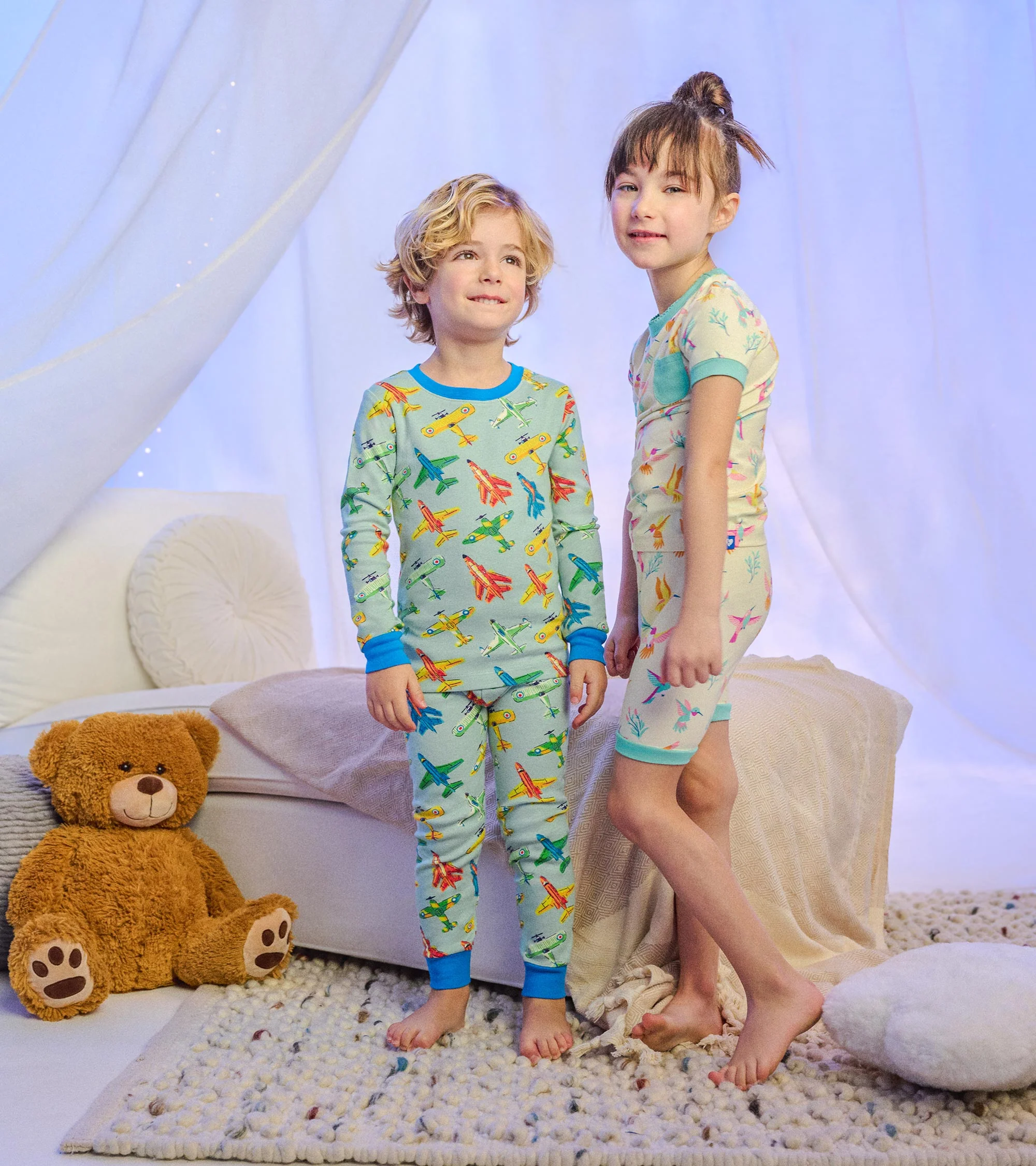 Boys Vintage Aircrafts Cotton Pajama Set - Image 2