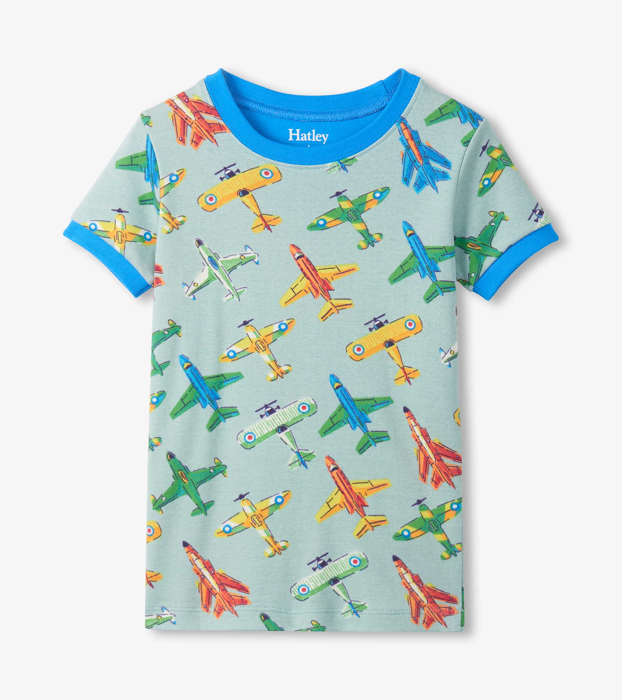 Boys Vintage Aircrafts Cotton Short Pajama Set - Image 2