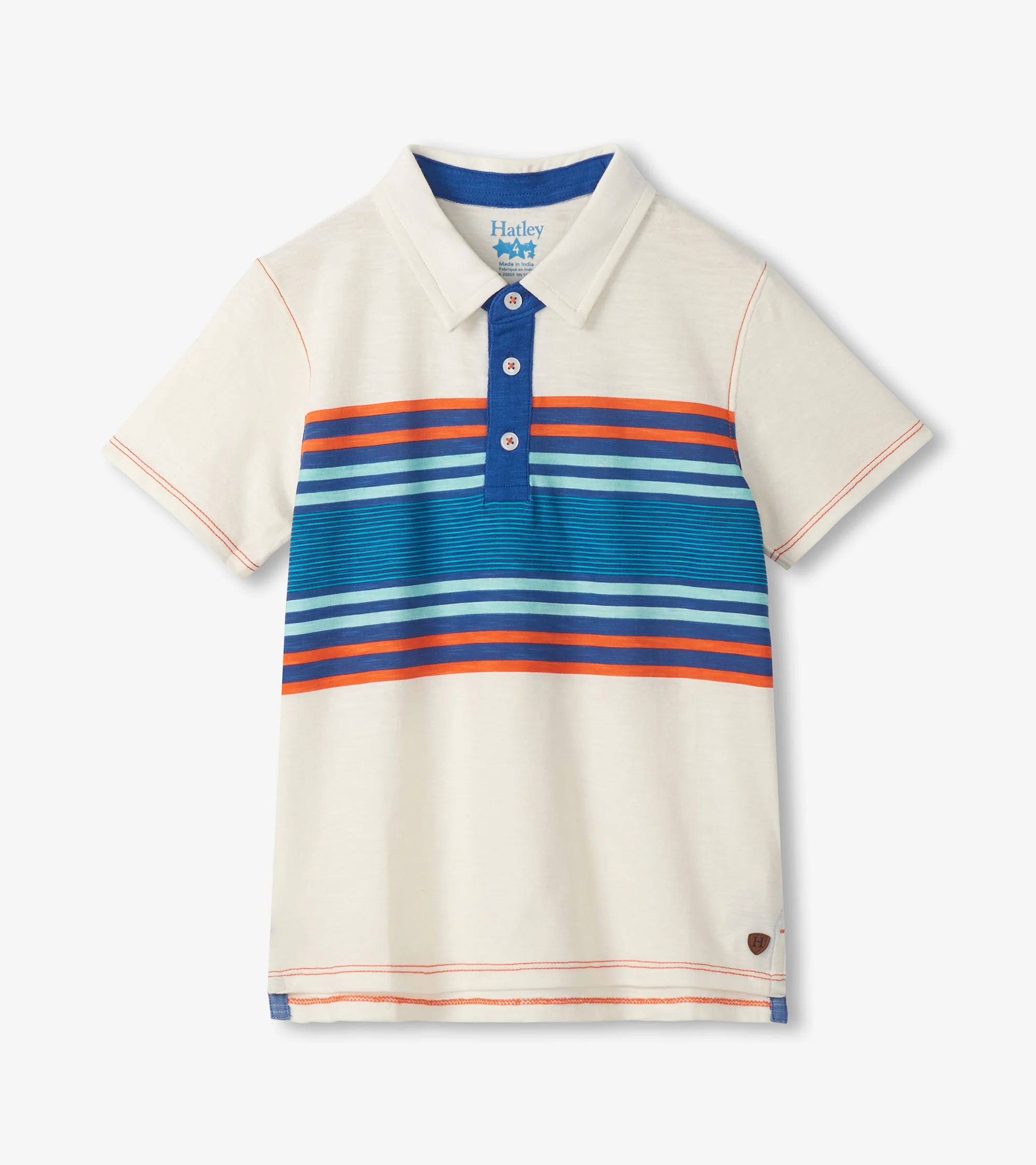 Boys Vintage Colour Block Stripes Polo T-Shirt