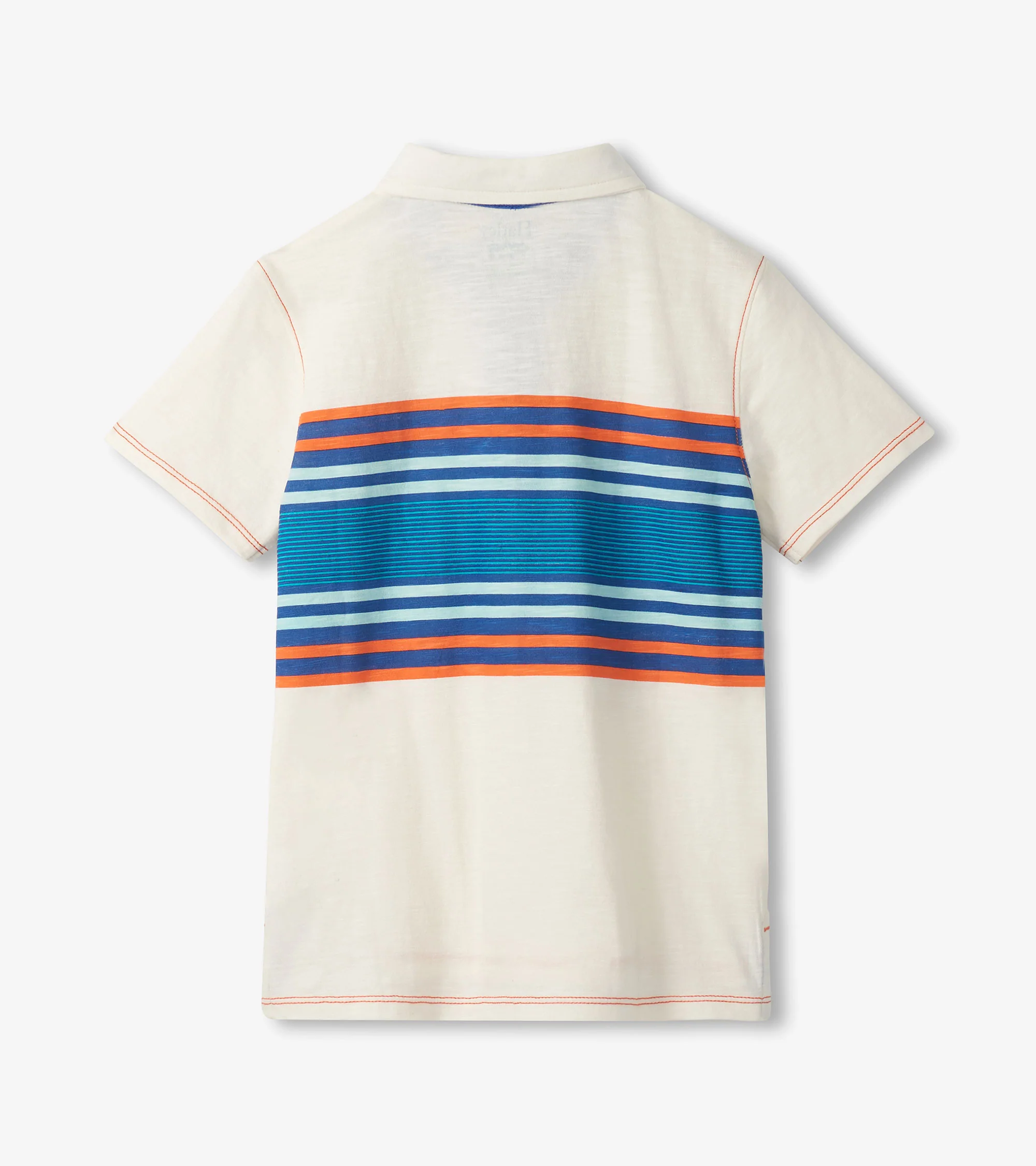Boys Vintage Colour Block Stripes Polo T-Shirt - Image 2