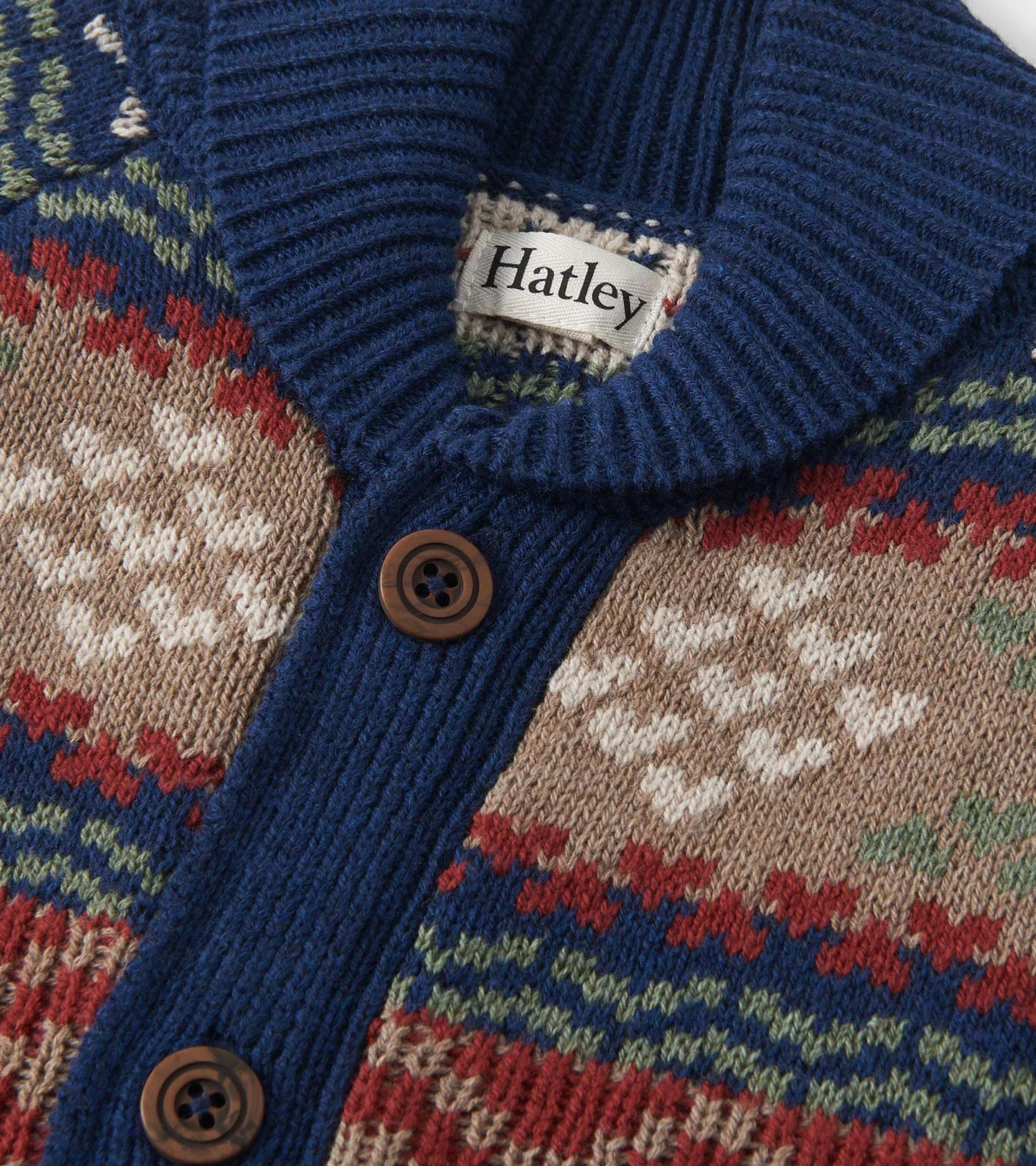 Boys Vintage Fair Isle Shawl Collar Cardigan - Image 4