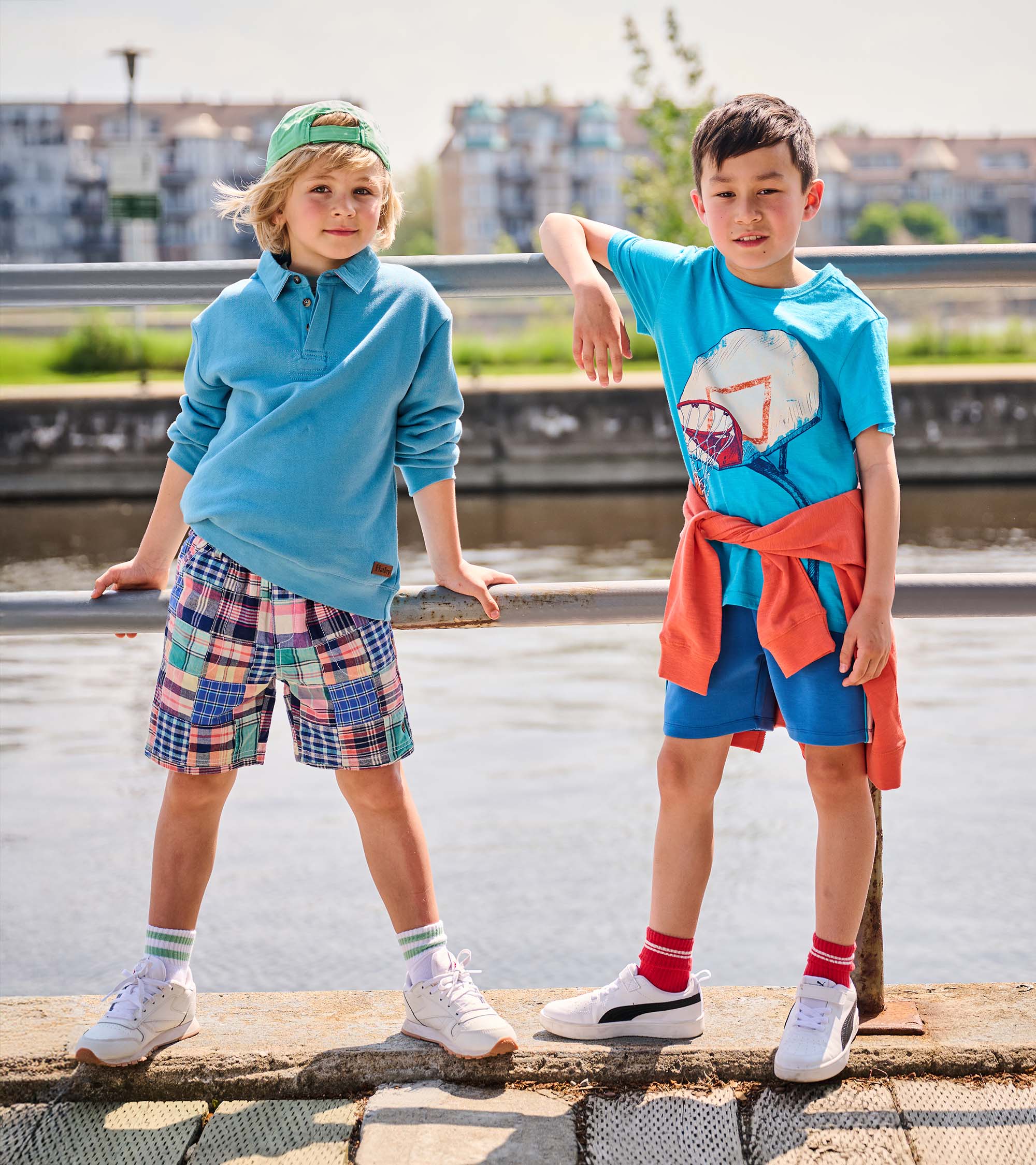 Boys Vintage Summer Madras Woven Shorts - Image 2