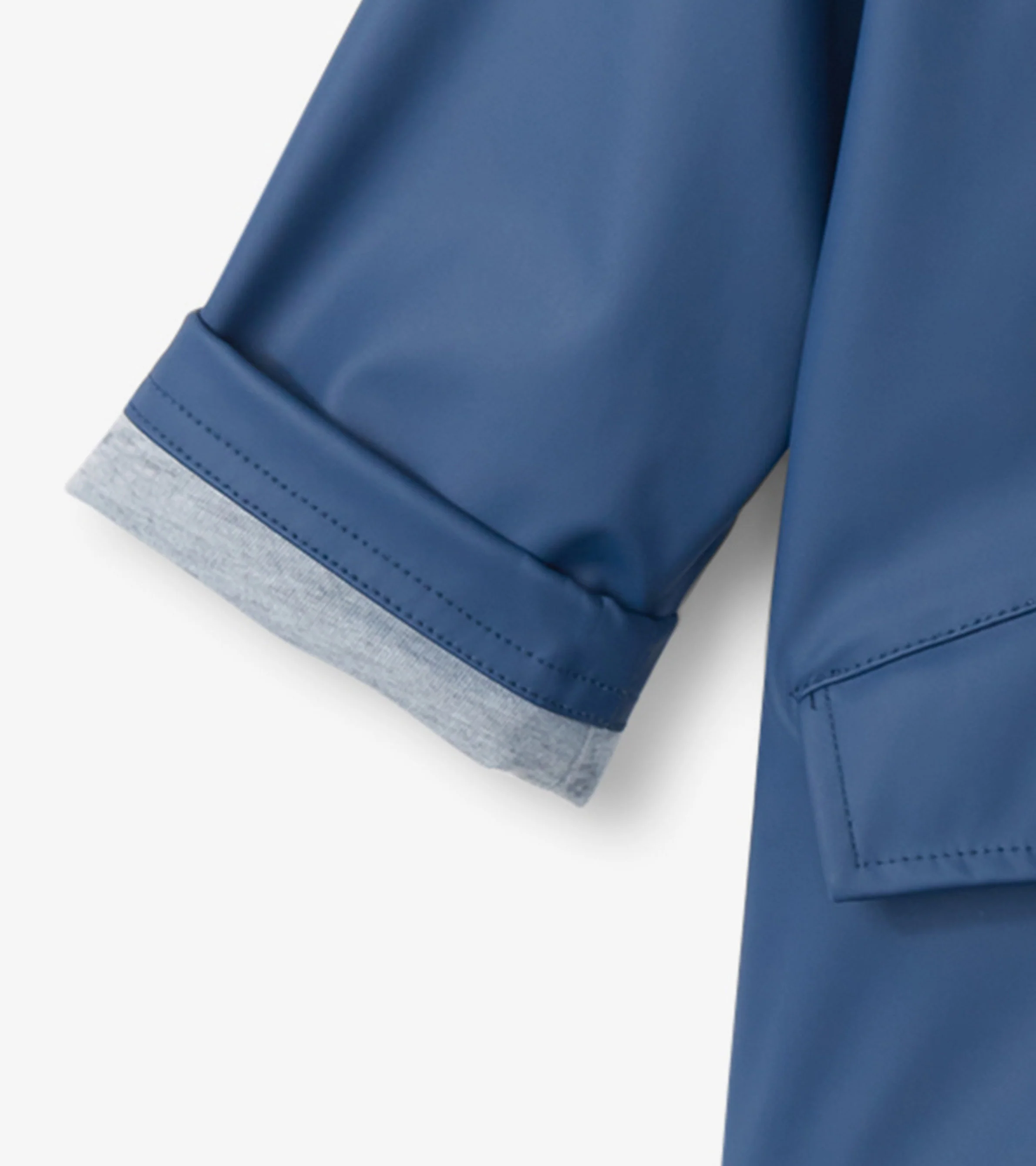 Kids Yellow & Navy Zip-Up Rain Jacket - Image 8