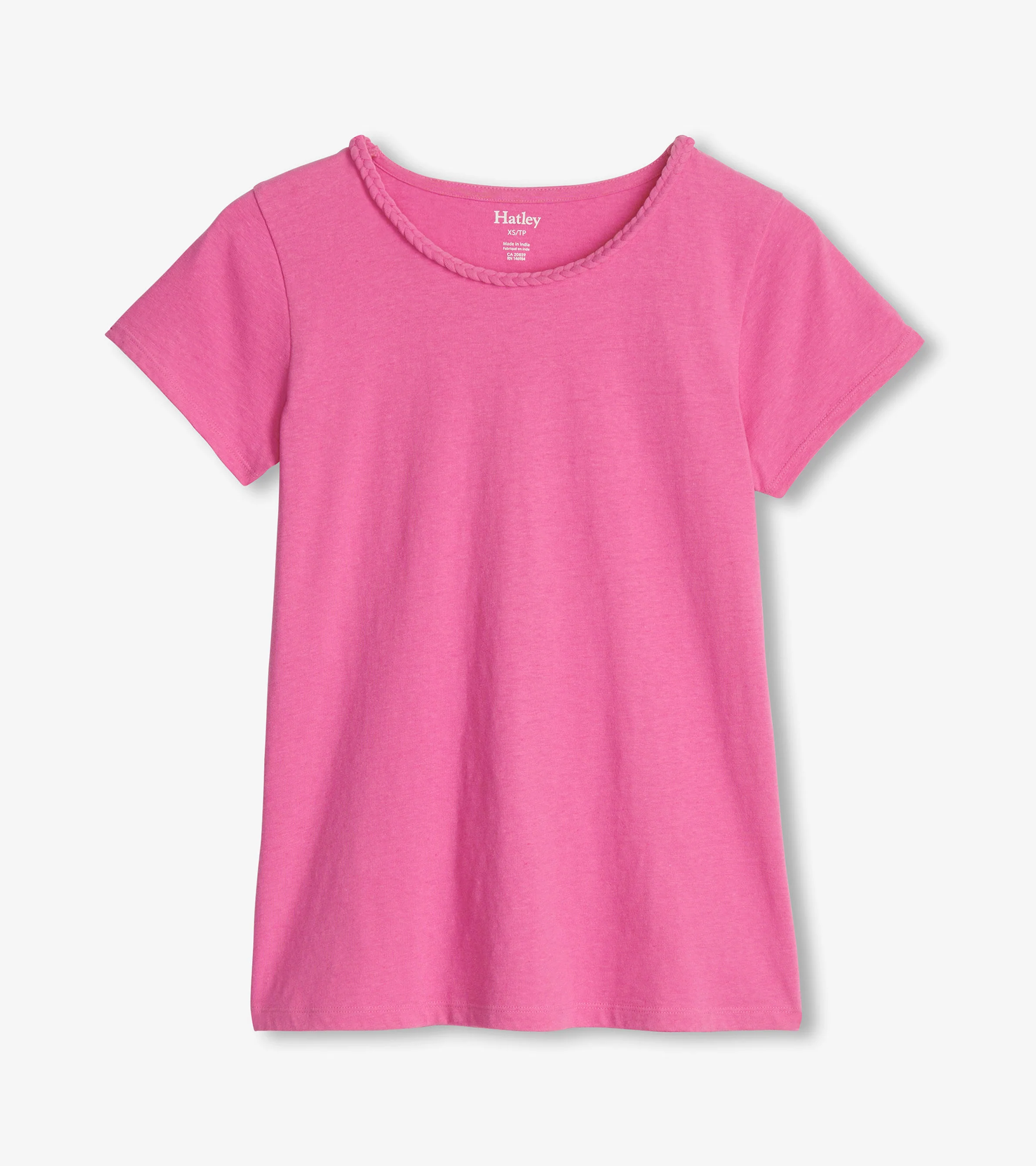 Braided Neck Tee - Phlox Pink - Image 2