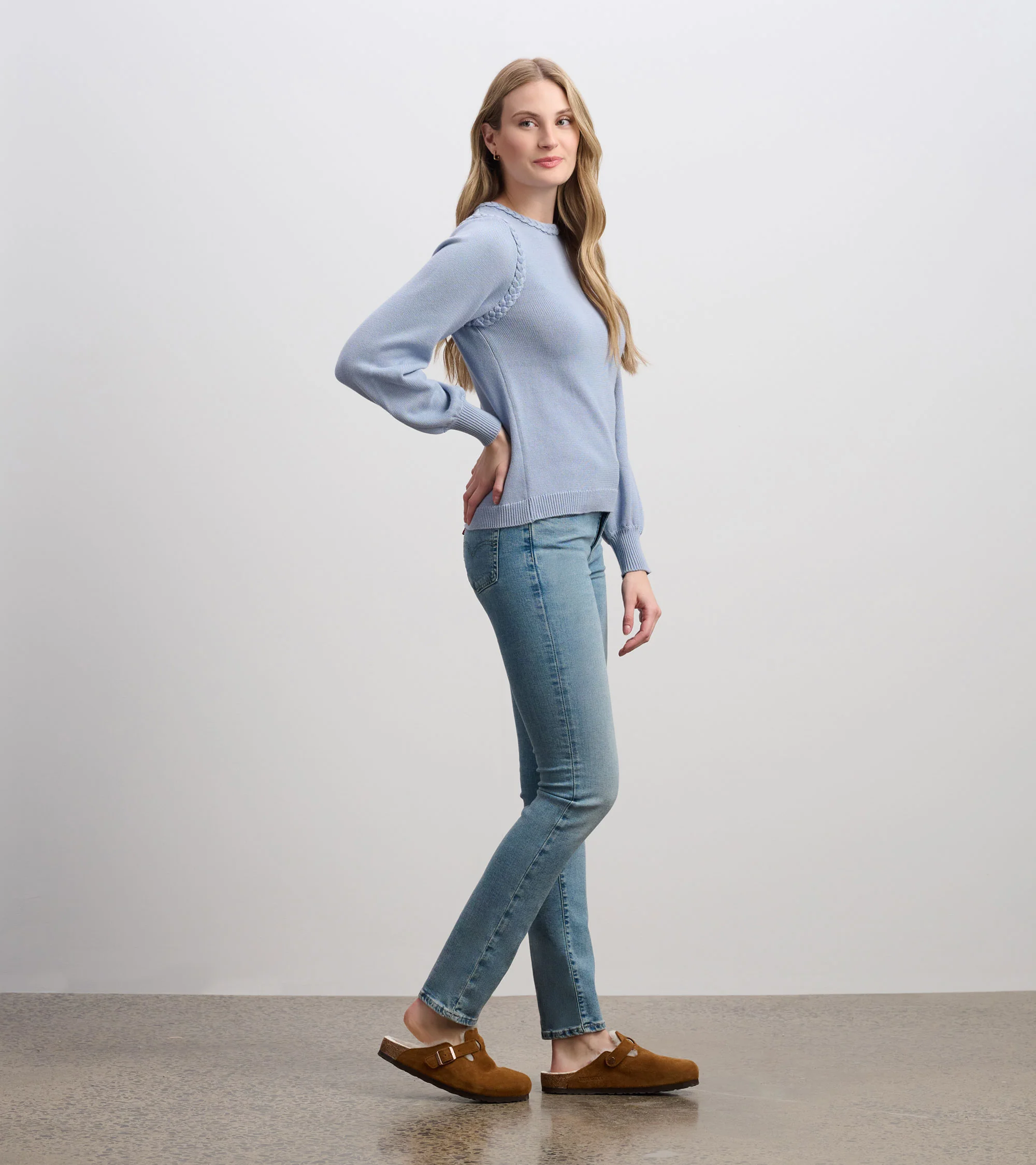 Braided Sweater - Bright Denim Blue - Image 4