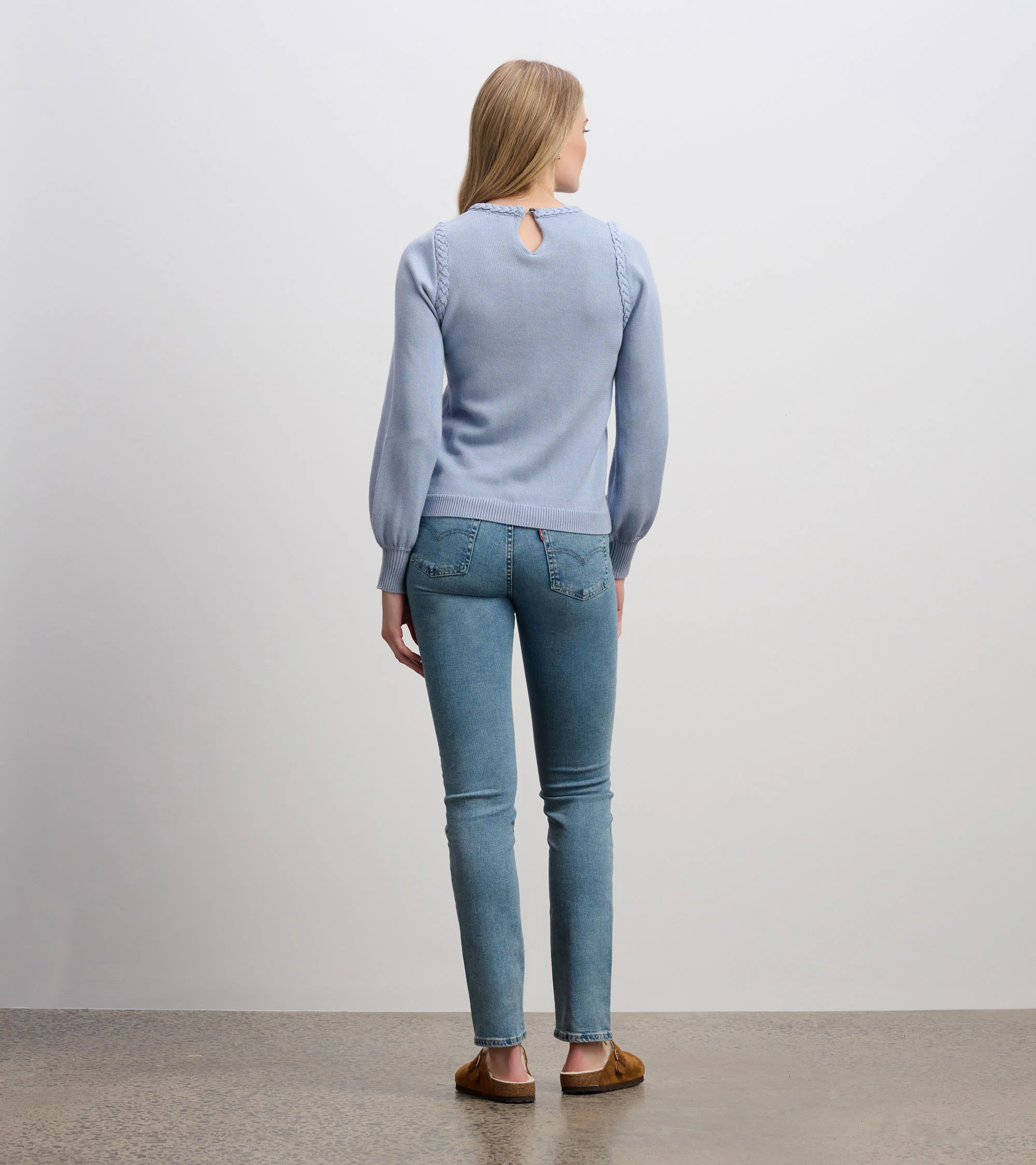 Braided Sweater - Bright Denim Blue - Image 5