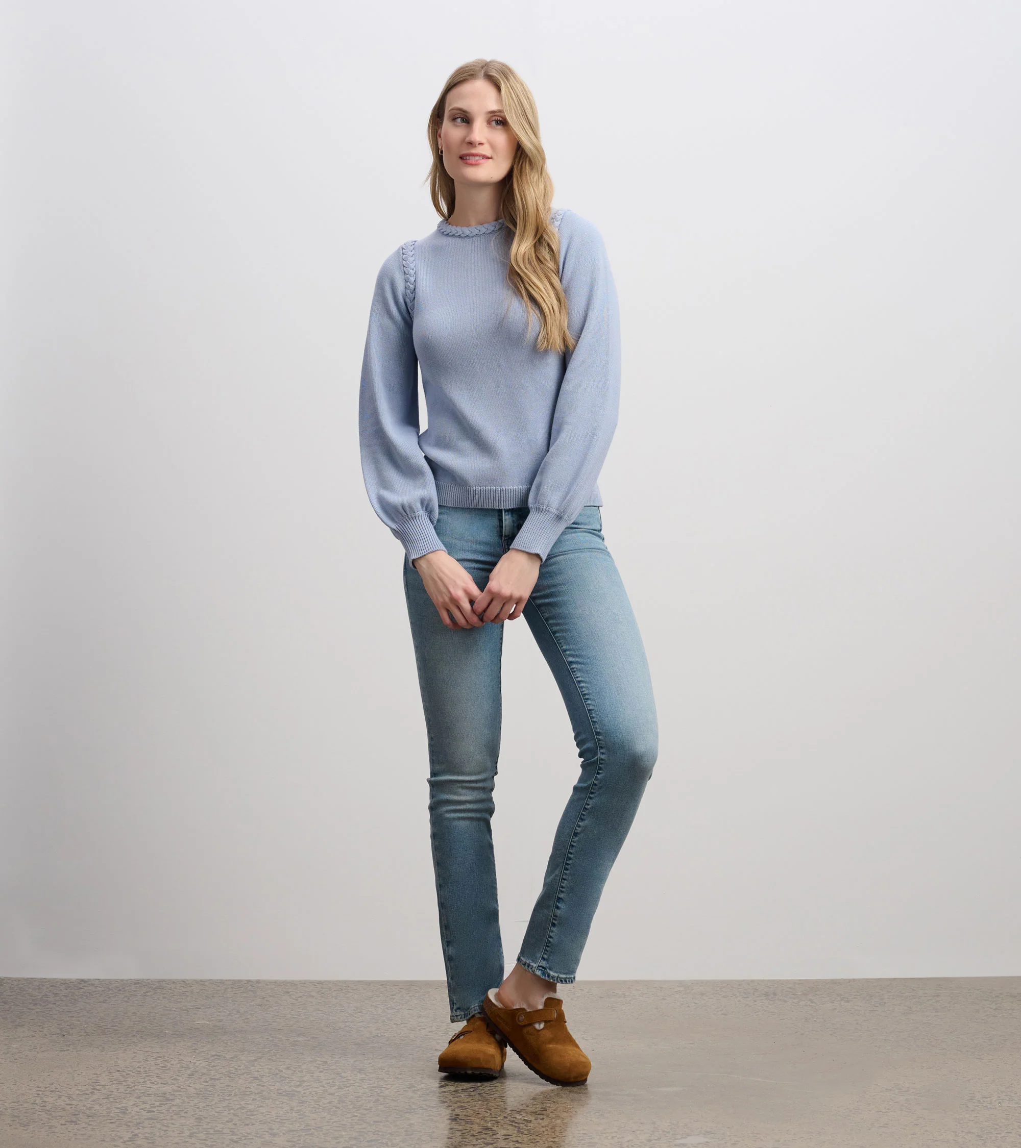 Braided Sweater - Bright Denim Blue - Image 6