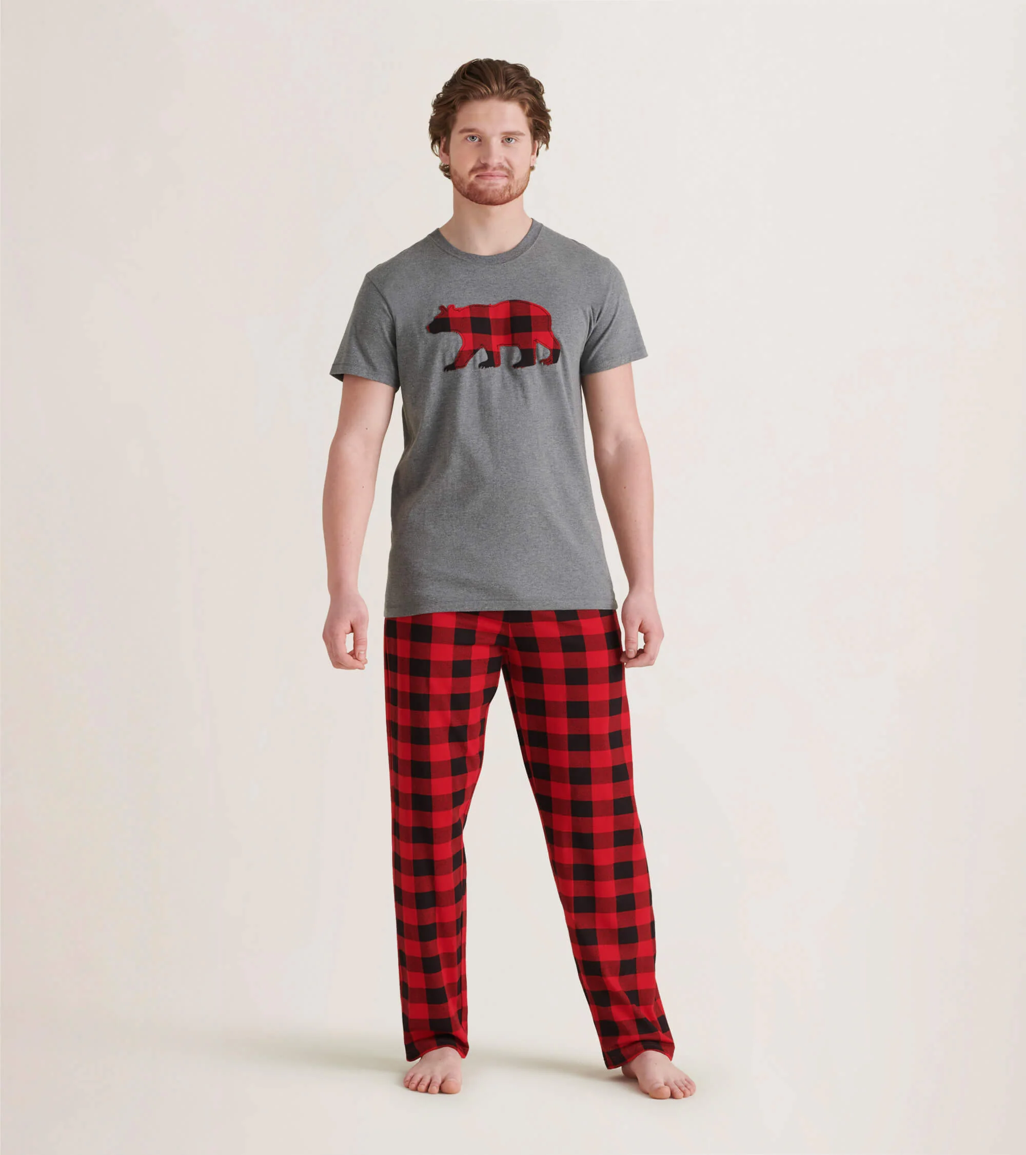 Buffalo Plaid Men's Stretch Cotton Pajama Pants - Image 3