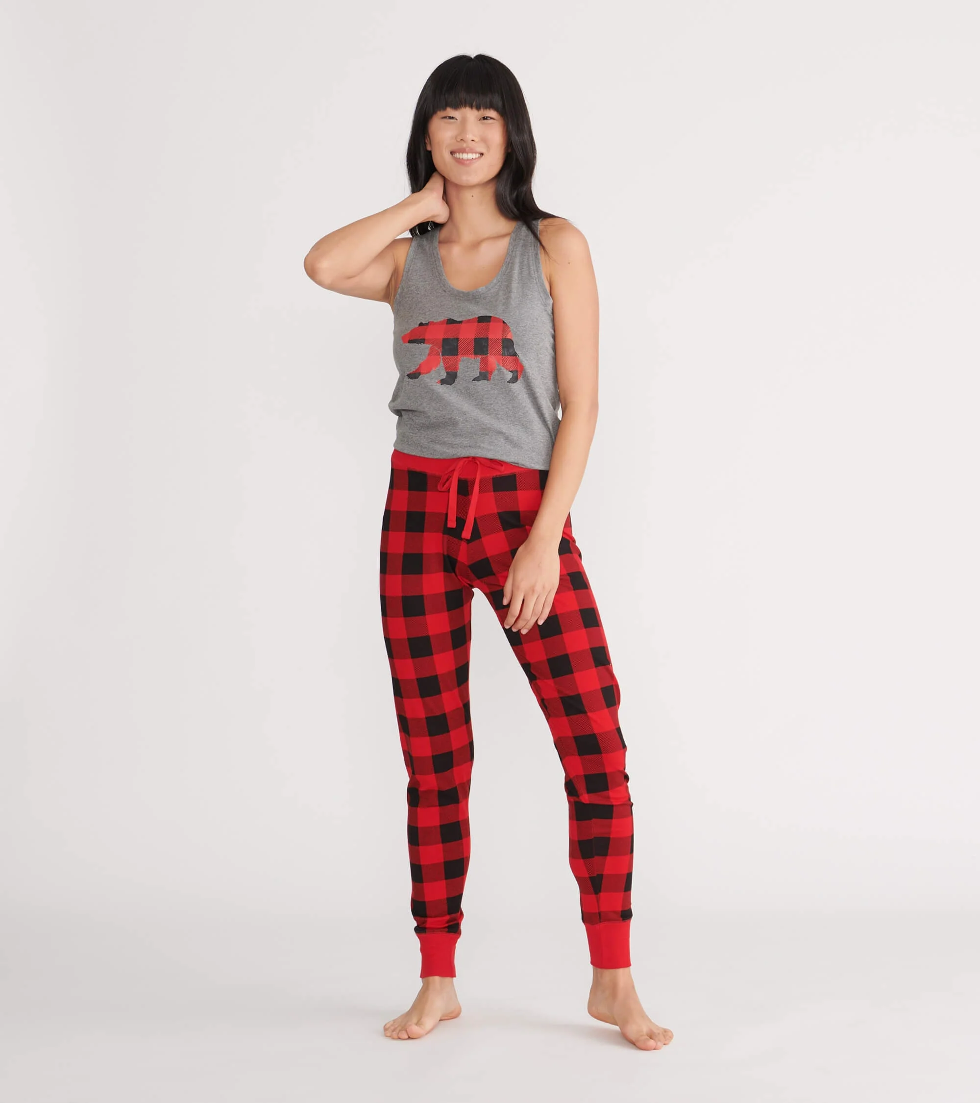 Buffalo Plaid Women's Sleep Leggings - Image 3