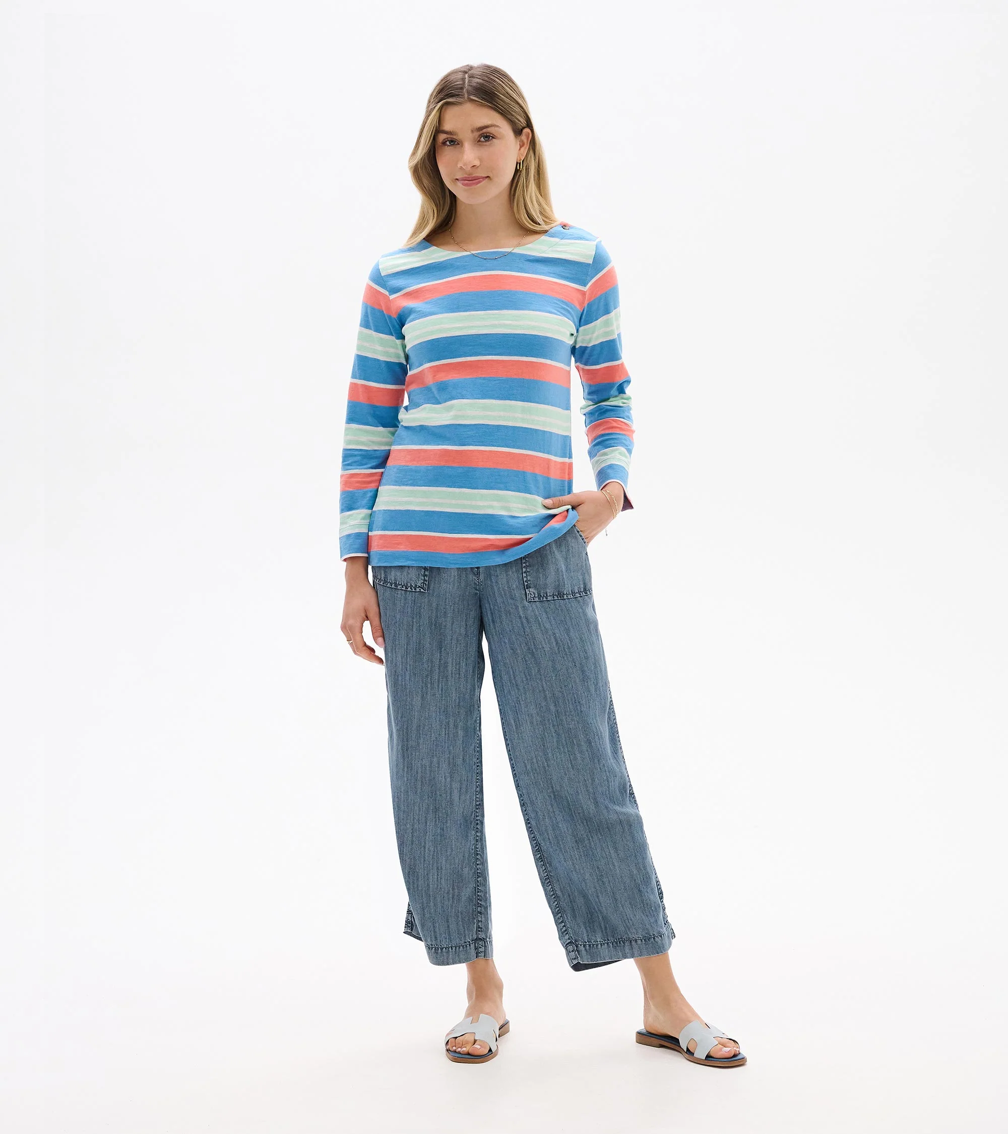 Button Breton - Azure Stripes - Image 3