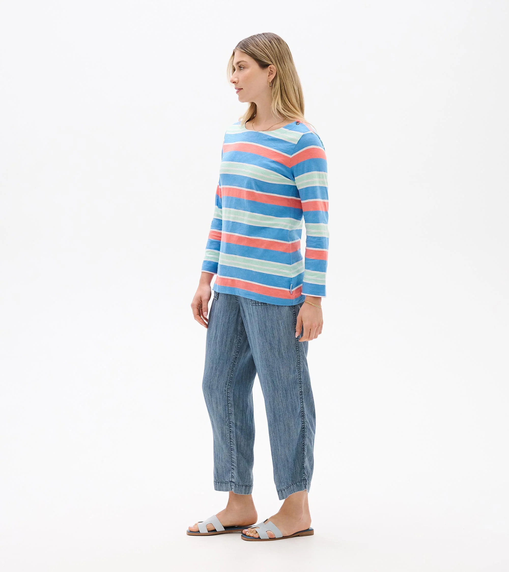 Button Breton - Azure Stripes - Image 4
