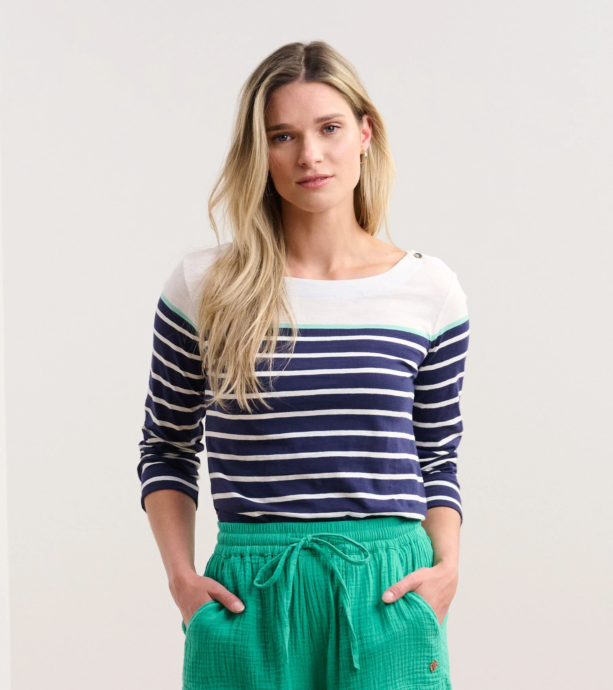 Button Breton - Shore Stripes