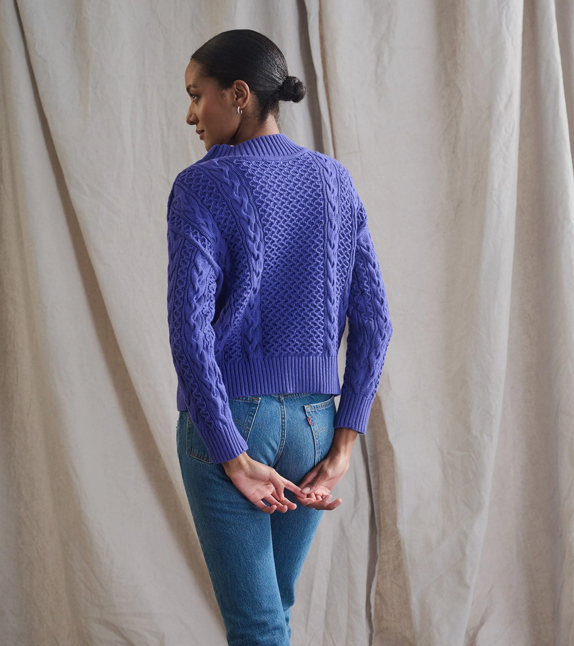 Button Neck Sweater - Ultra Violet - Image 5