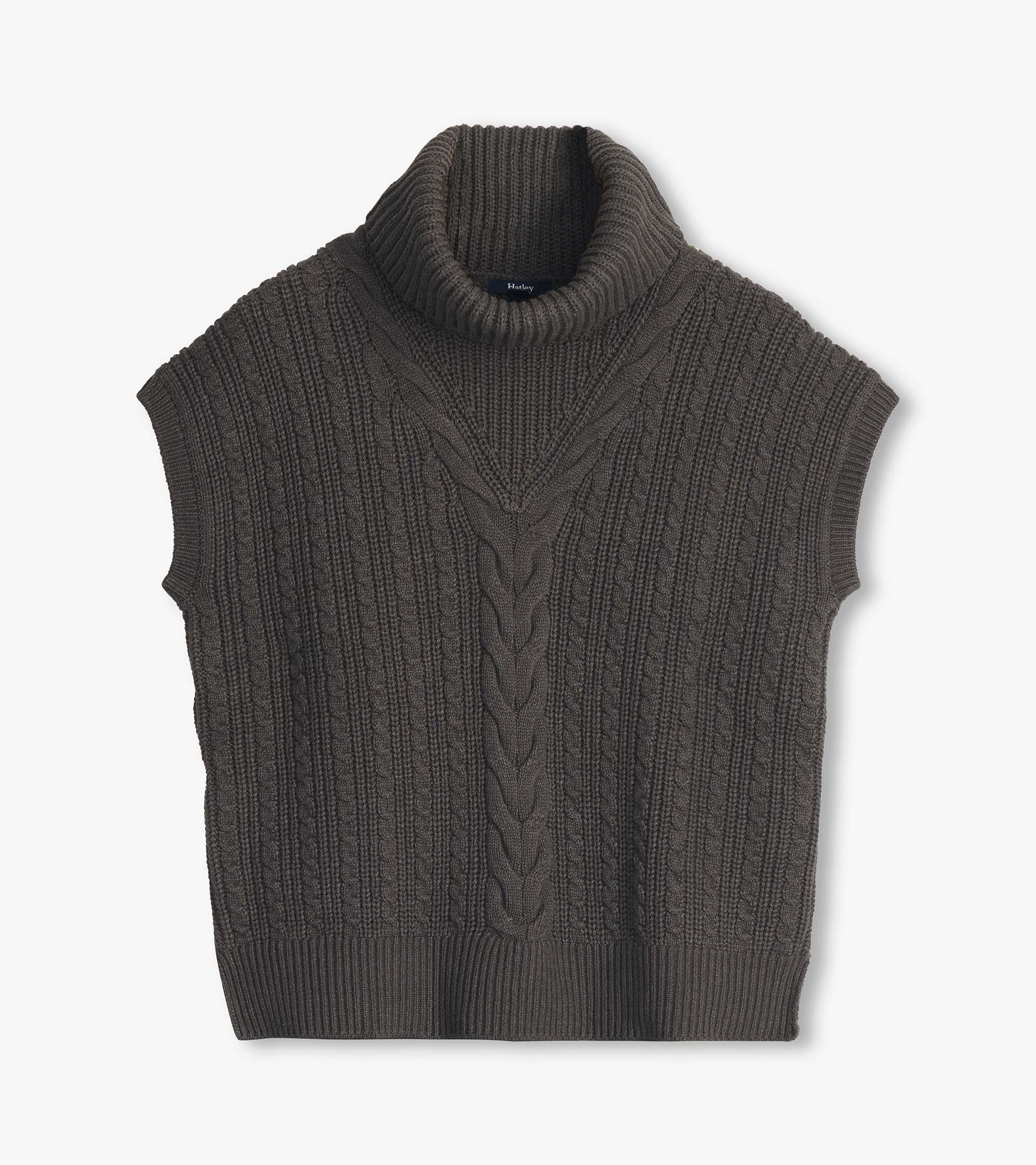 Cable Knit Vest - Charcoal Grey - Image 2