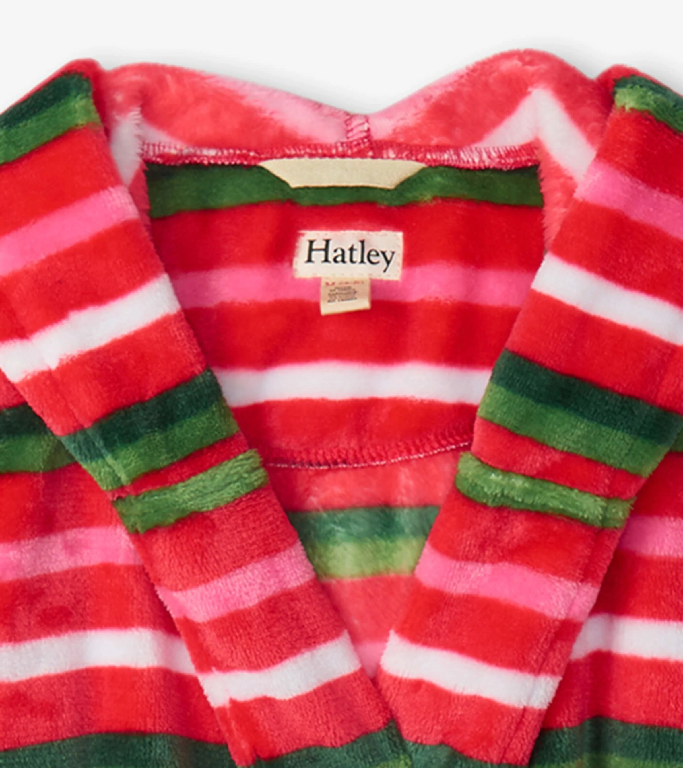 Candy Cane Stripes Kids Fleece Robe - Image 3
