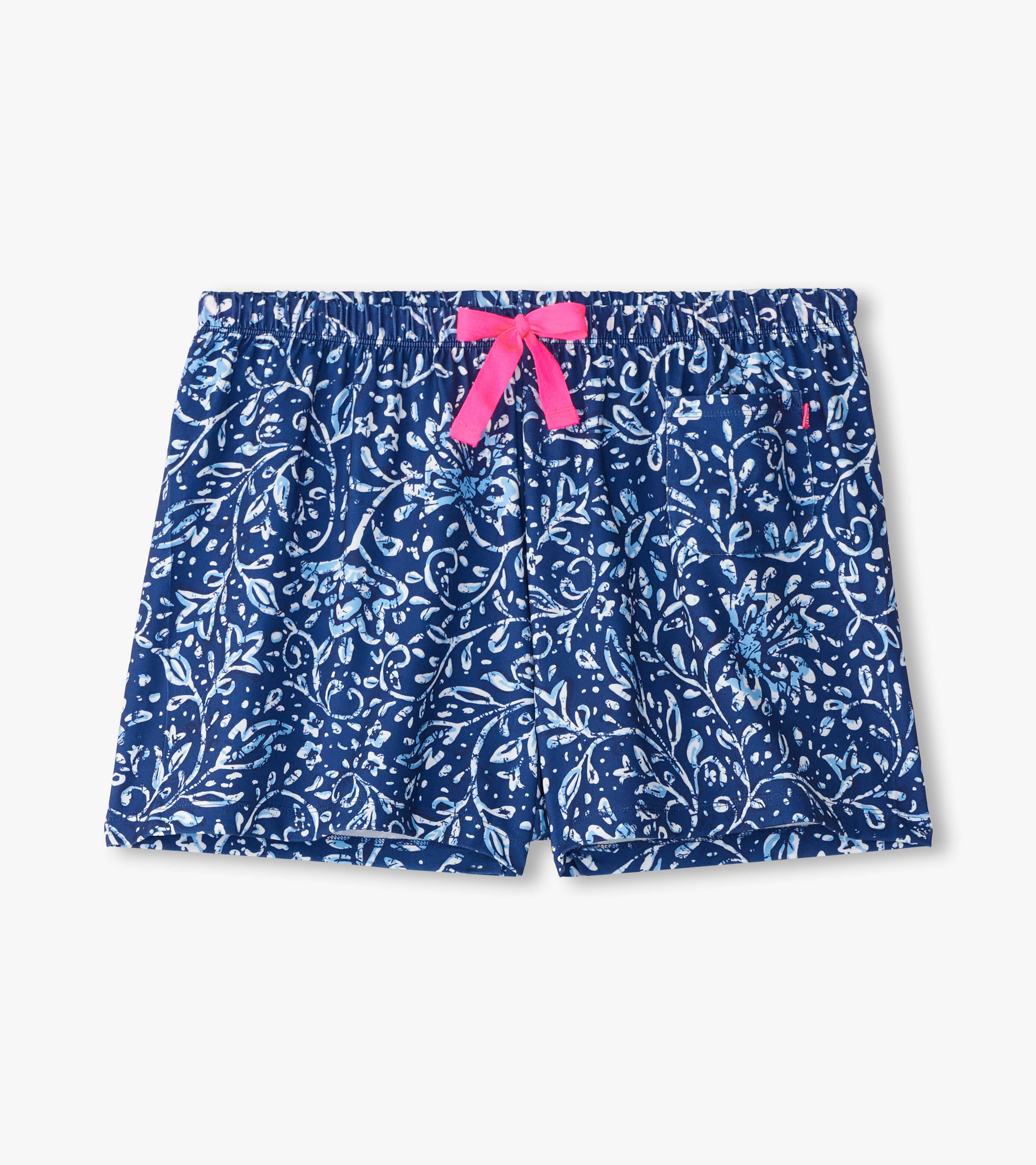 Women's Batik Flowers Polyknit Pajamas Shorts - Image 3