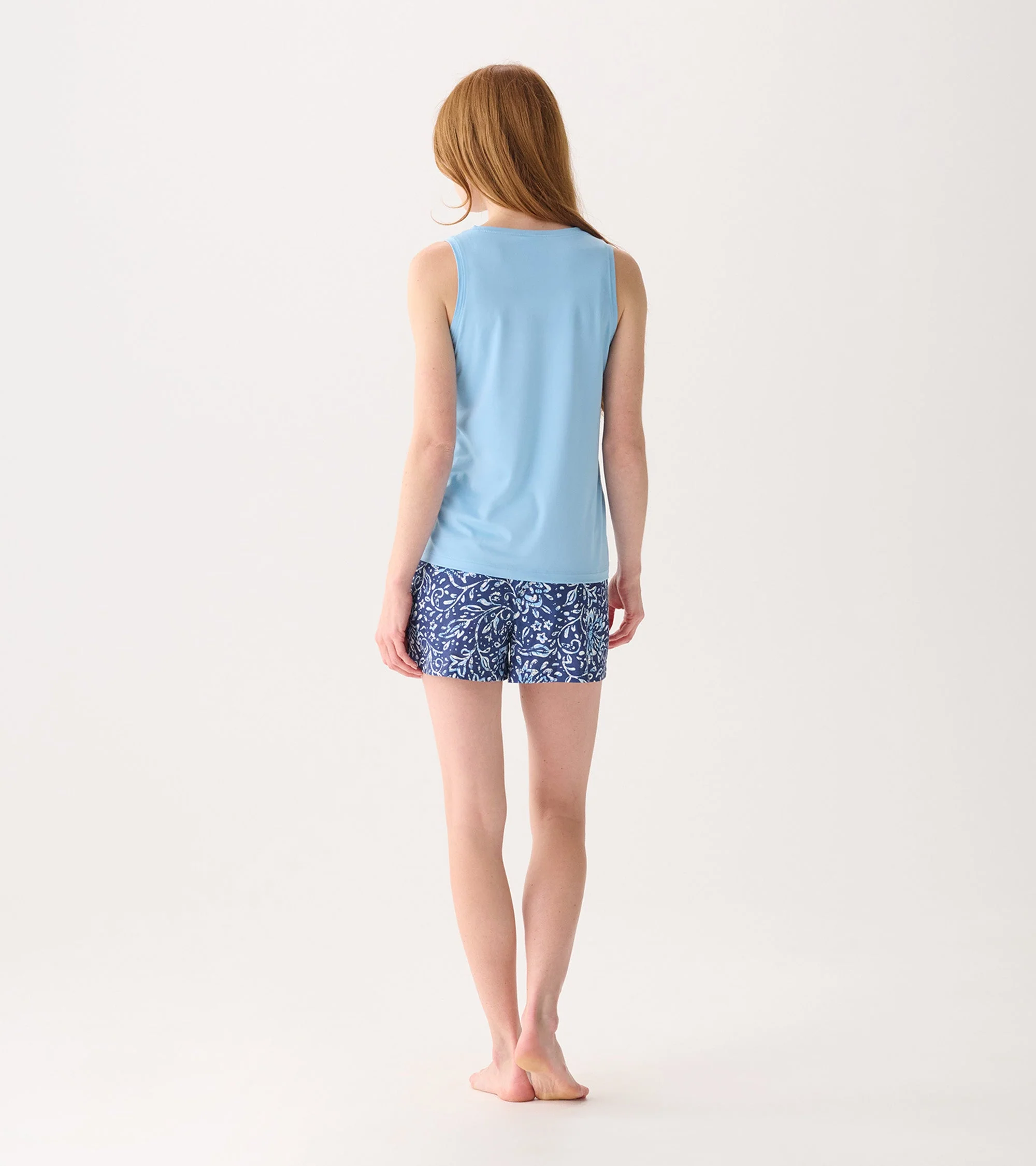 Women's Batik Flowers Polyknit Pajamas Shorts - Image 5