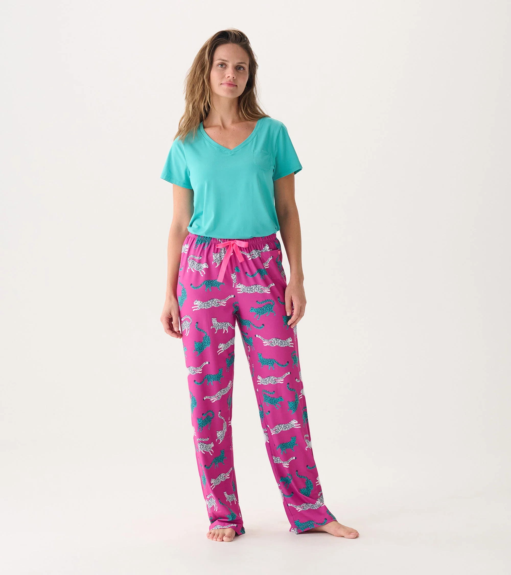 Women's Cheetah Polyknit Pajamas Pants - Image 3