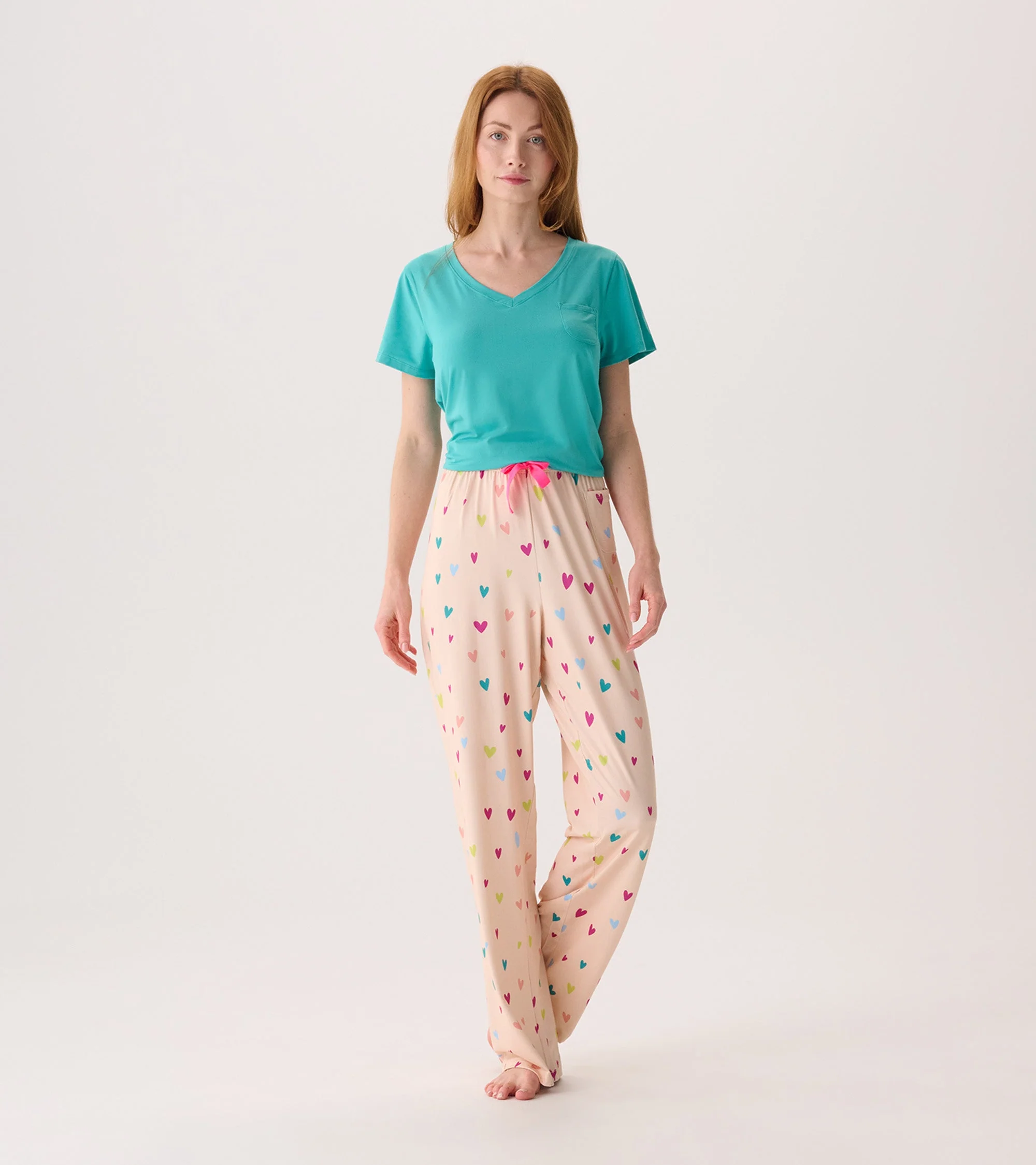 Women's Jelly Bean Hearts Polyknit Pajamas Pants - Image 3
