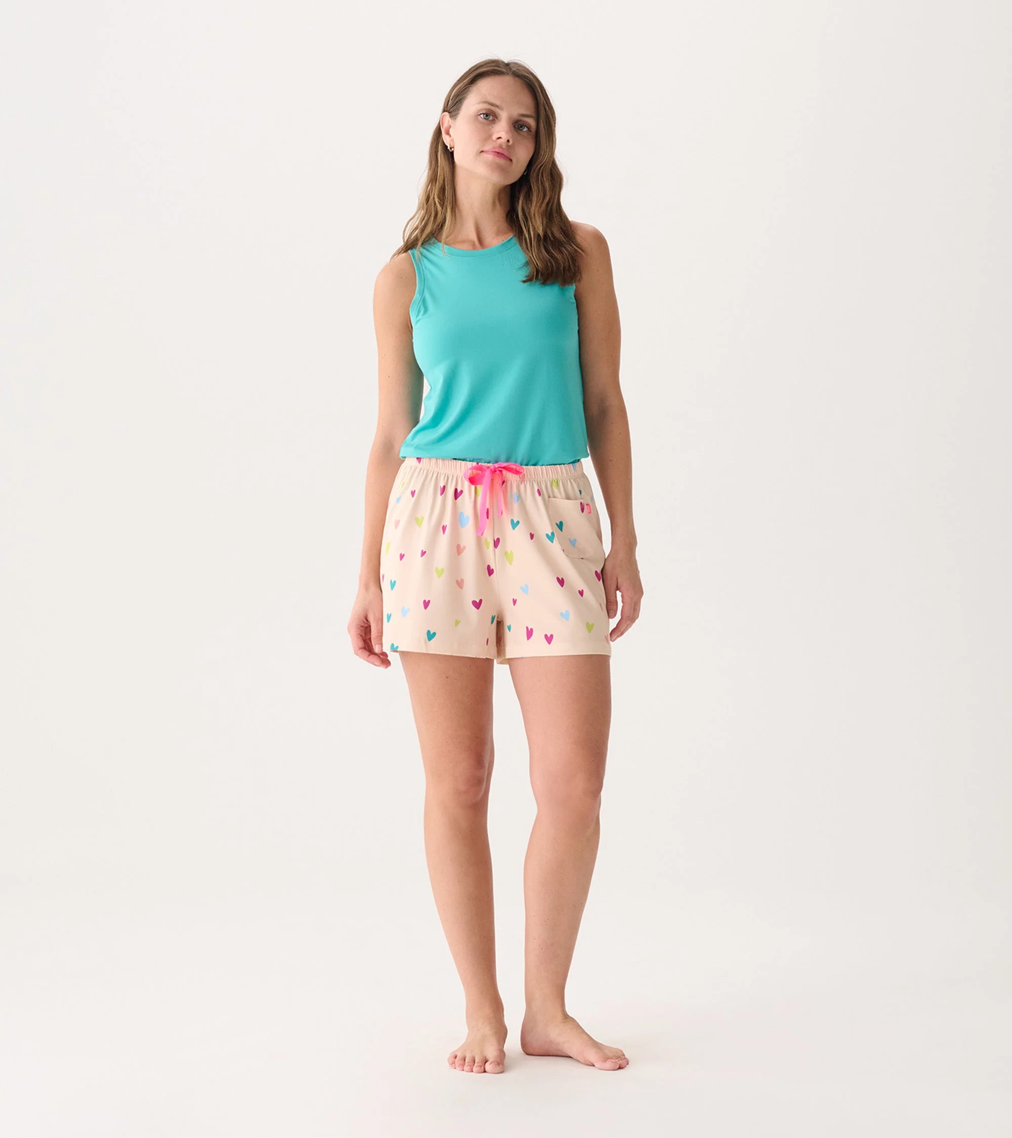 Women's Jelly Bean Hearts Polyknit Pajamas Shorts - Image 3