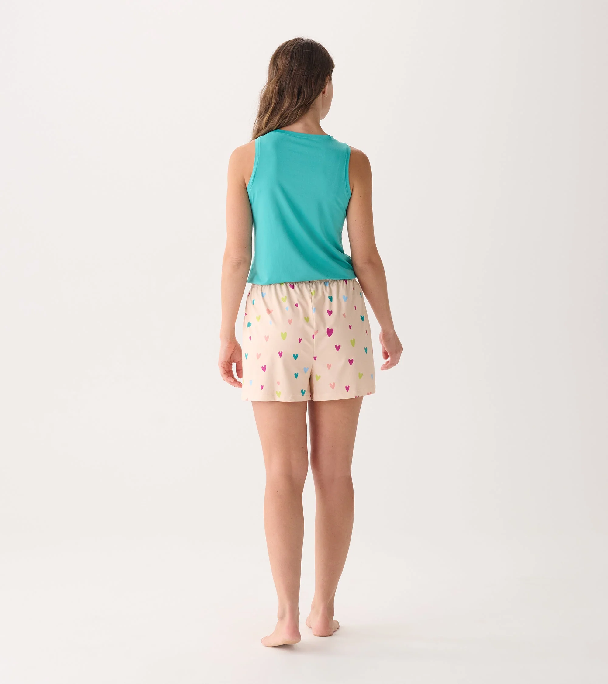 Women's Jelly Bean Hearts Polyknit Pajamas Shorts - Image 4